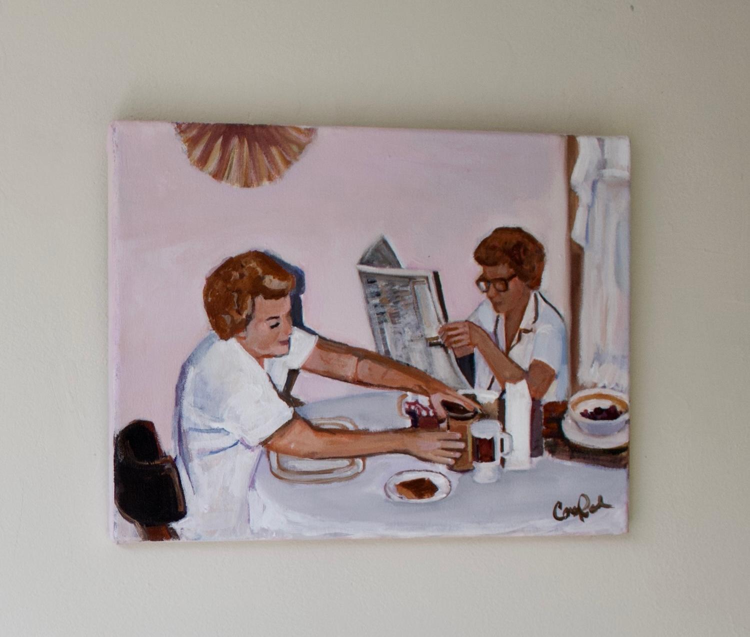 Breakfast Time, peinture originale - Impressionnisme Art par Carey Parks