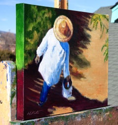 Spring Shadows and Straw Hat, Oil Painting