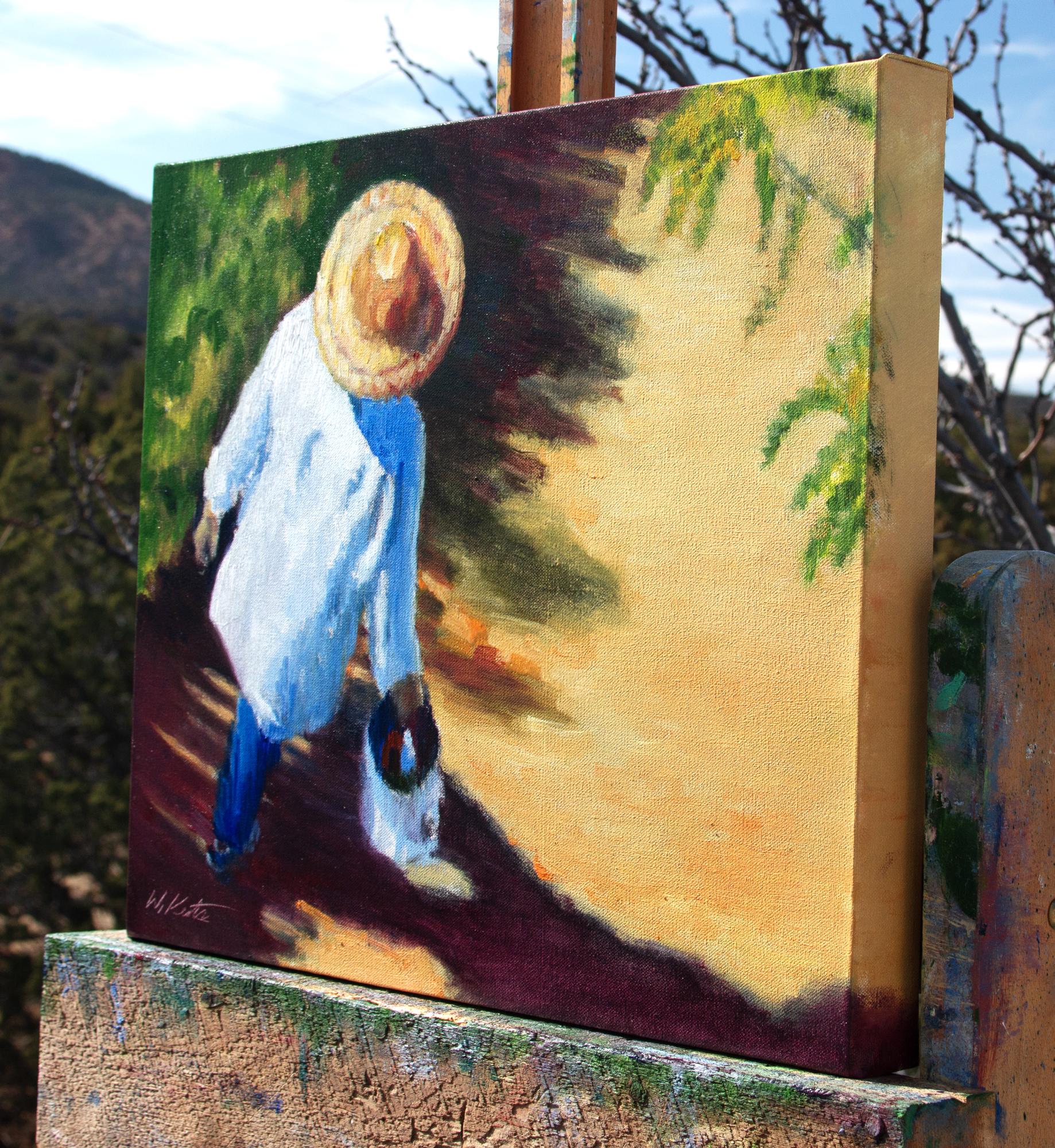 Sombras de primavera y sombrero de paja, Pintura al óleo - Painting Impresionista de Warren Keating