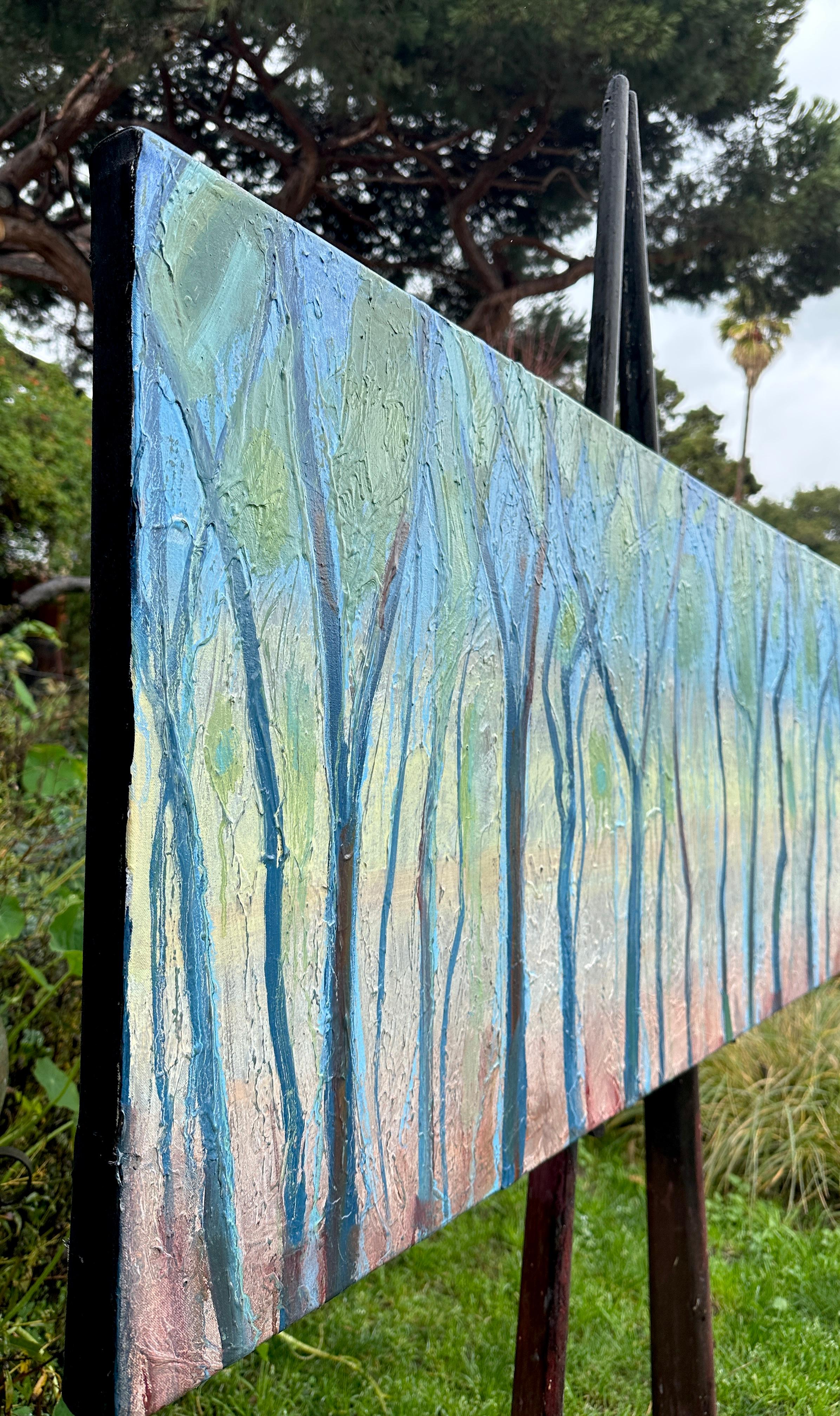 A travers les arbres, peinture à l'huile - Expressionniste Art par James Hartman