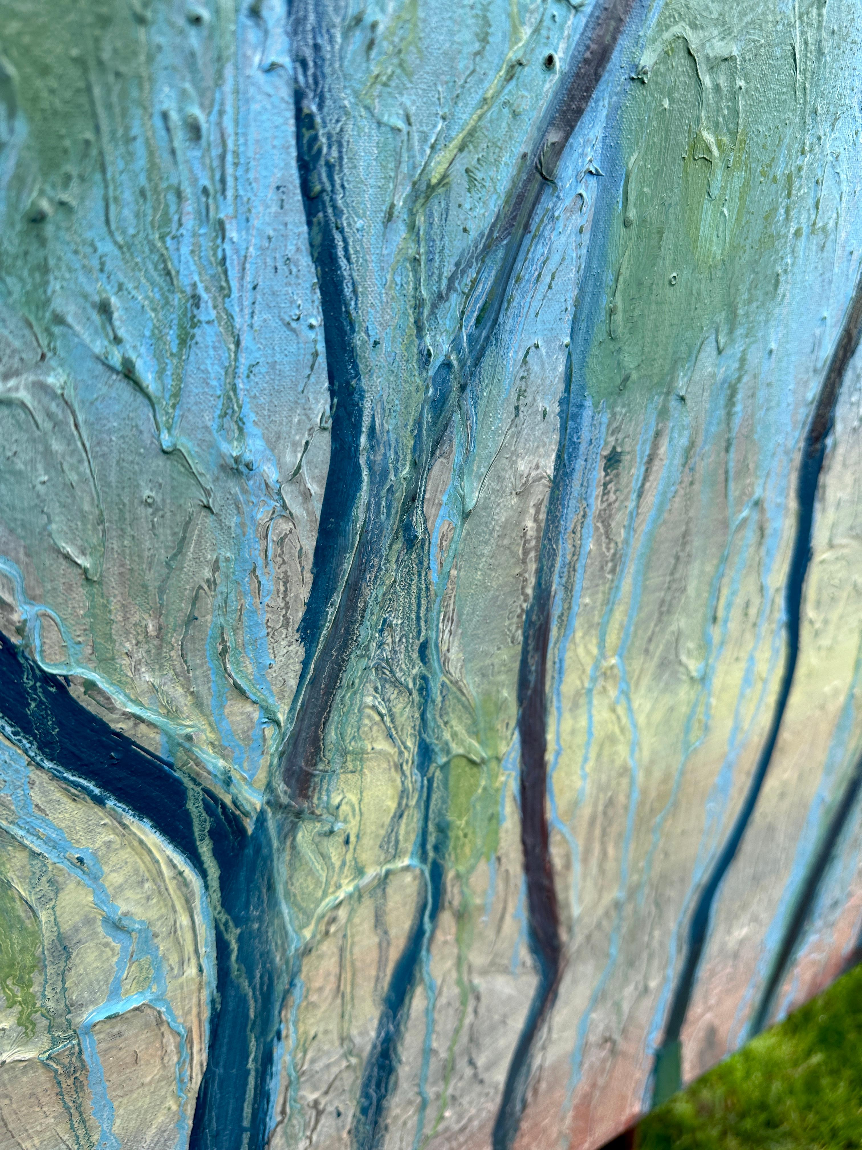 A travers les arbres, peinture à l'huile en vente 1