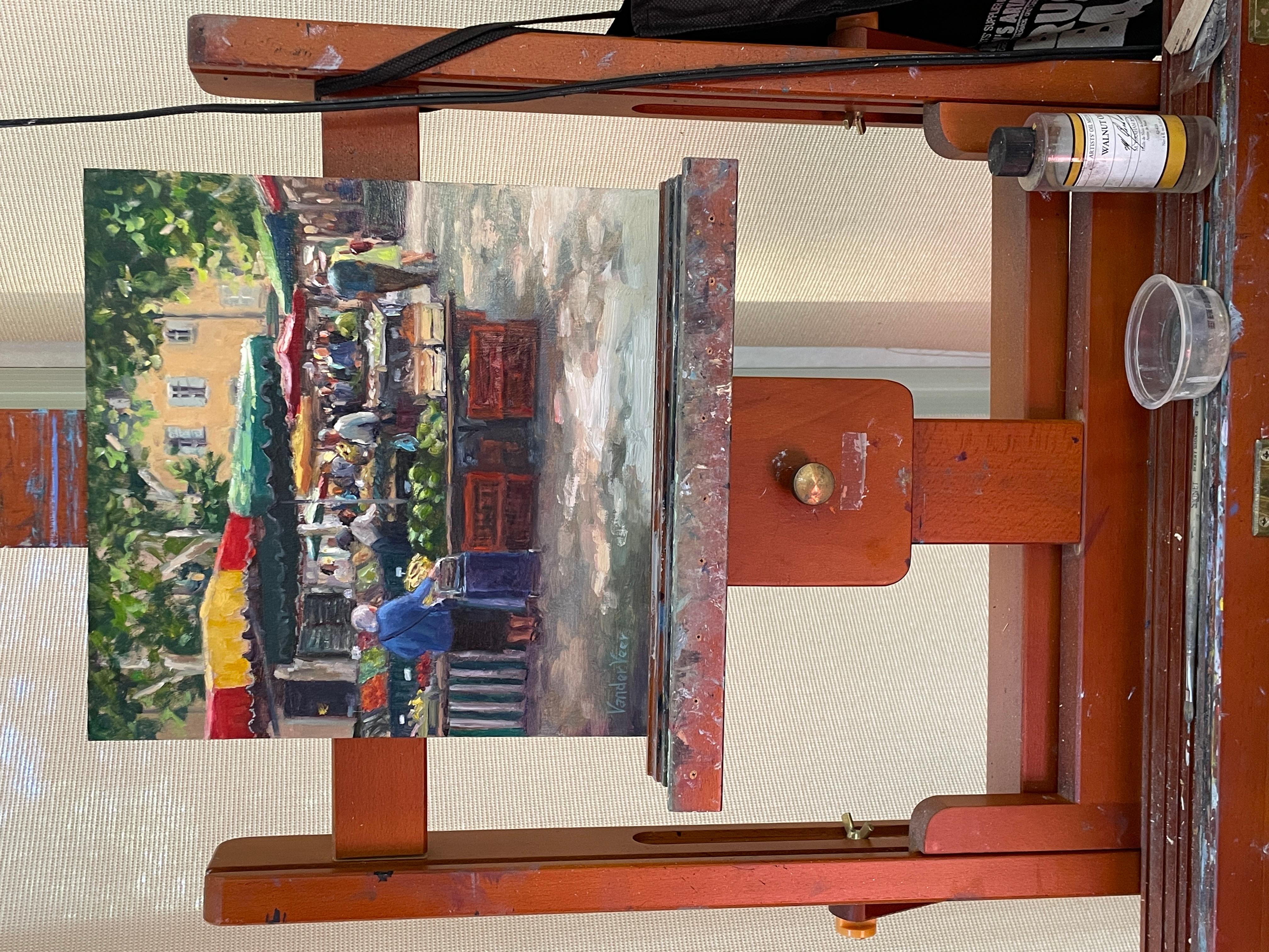 Giorno di mercato (Provenza), Pittura ad olio - Painting Impressionismo di Faye Vander Veer