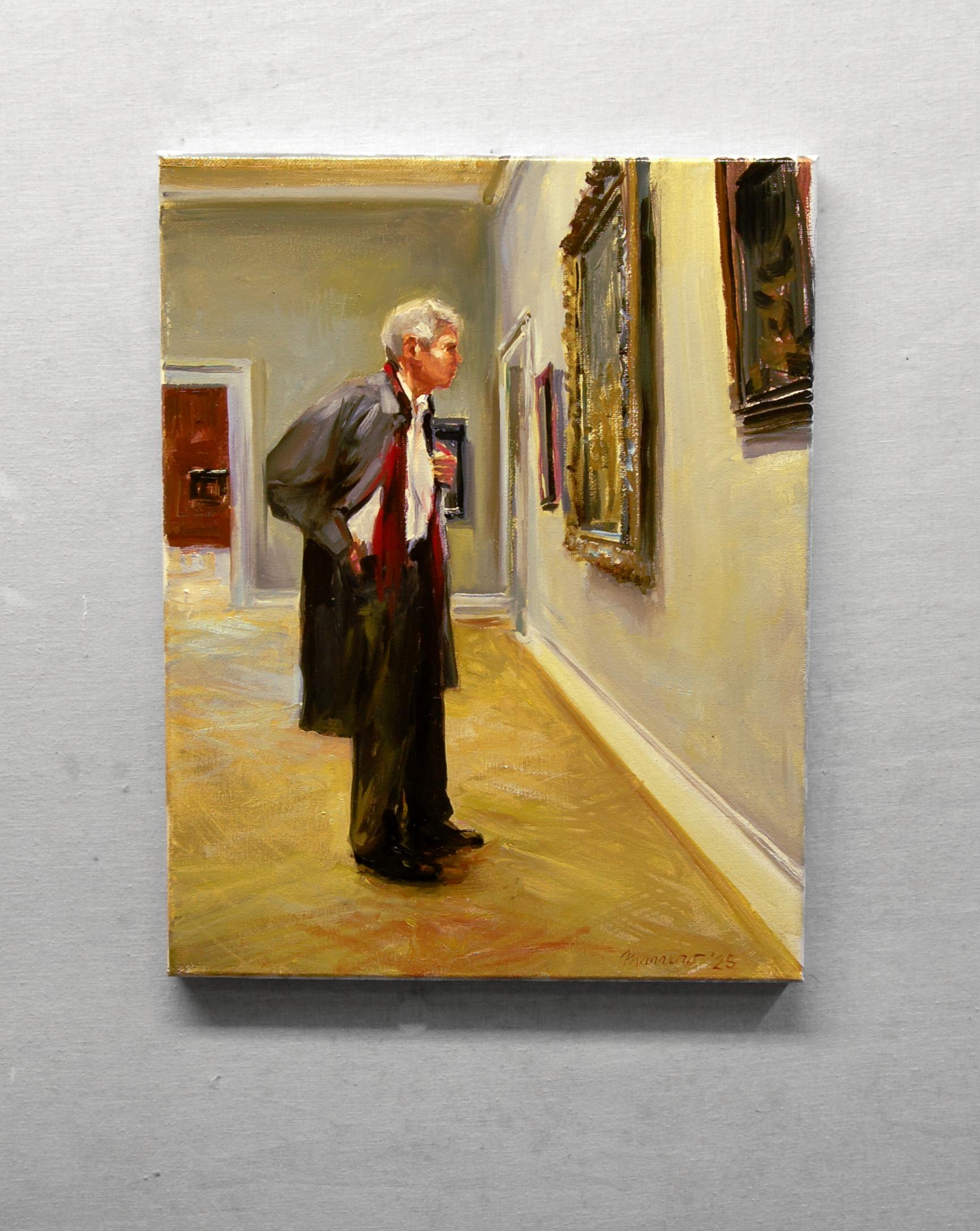 <p>Artist Comments<br />Capturing one of his favorite subjects, artist Onelio Marrero portrays a museumgoer immersed in a masterpiece. A venerable gentleman stands riveted before a painting at the Metropolitan Museum of Art. Impressionist brushwork