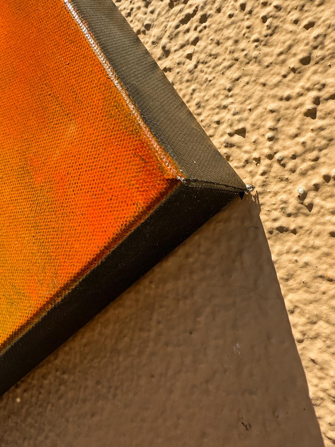 Horizon XI, Oil Painting - Orange Landscape Painting by Mandy Main