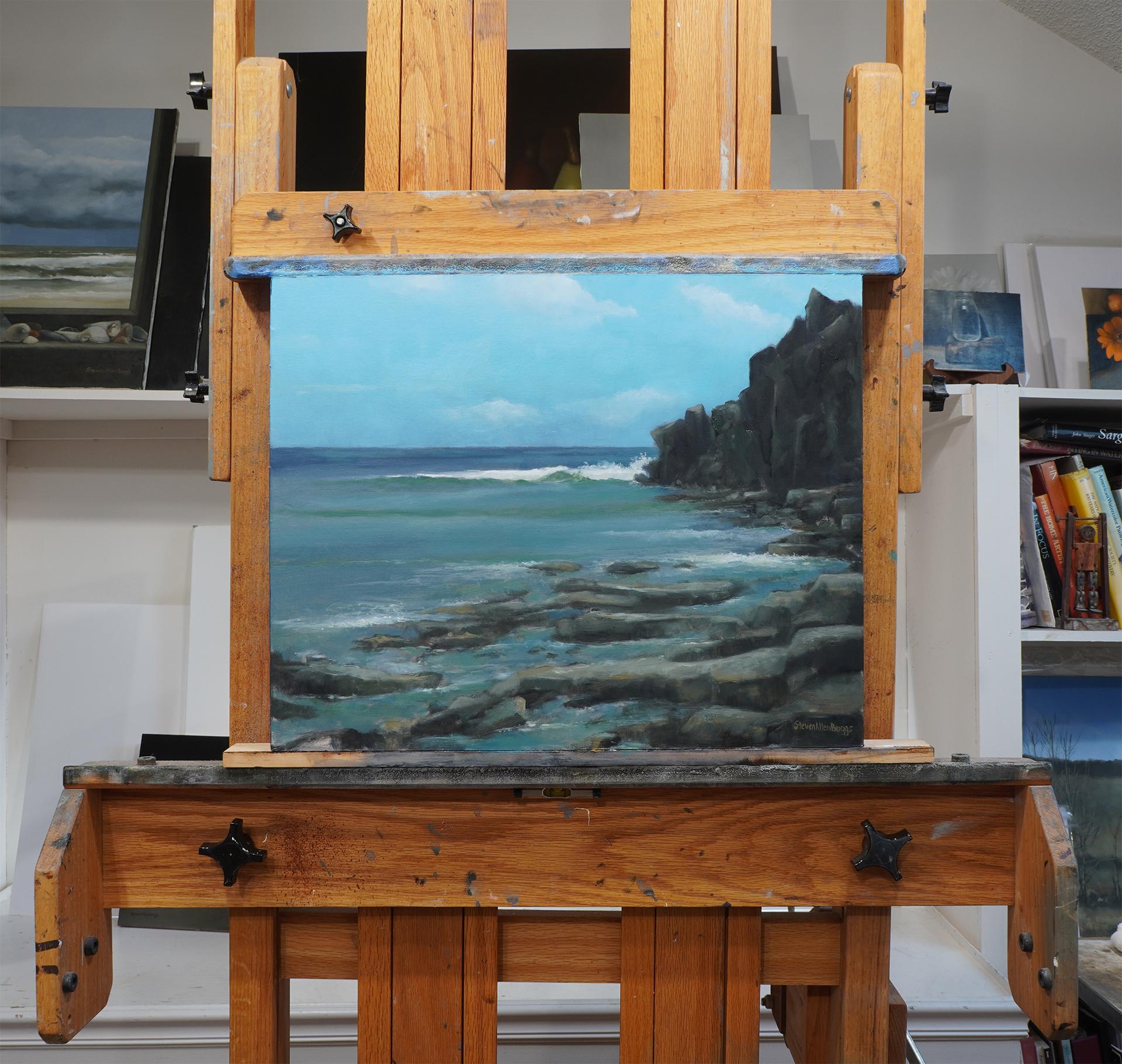 En mer, peinture à l'huile - Impressionnisme Painting par Steve Boggs