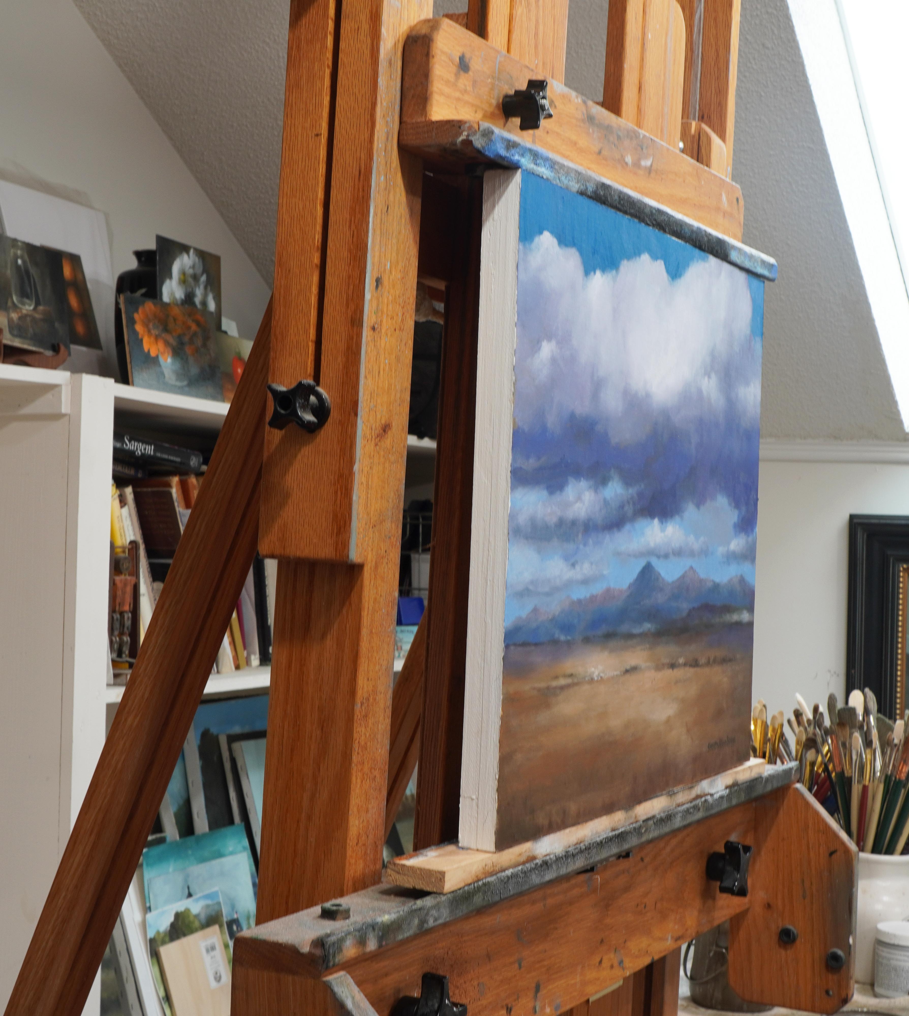 Nuages du Wyoming, peinture à l'huile - Painting de Steve Boggs