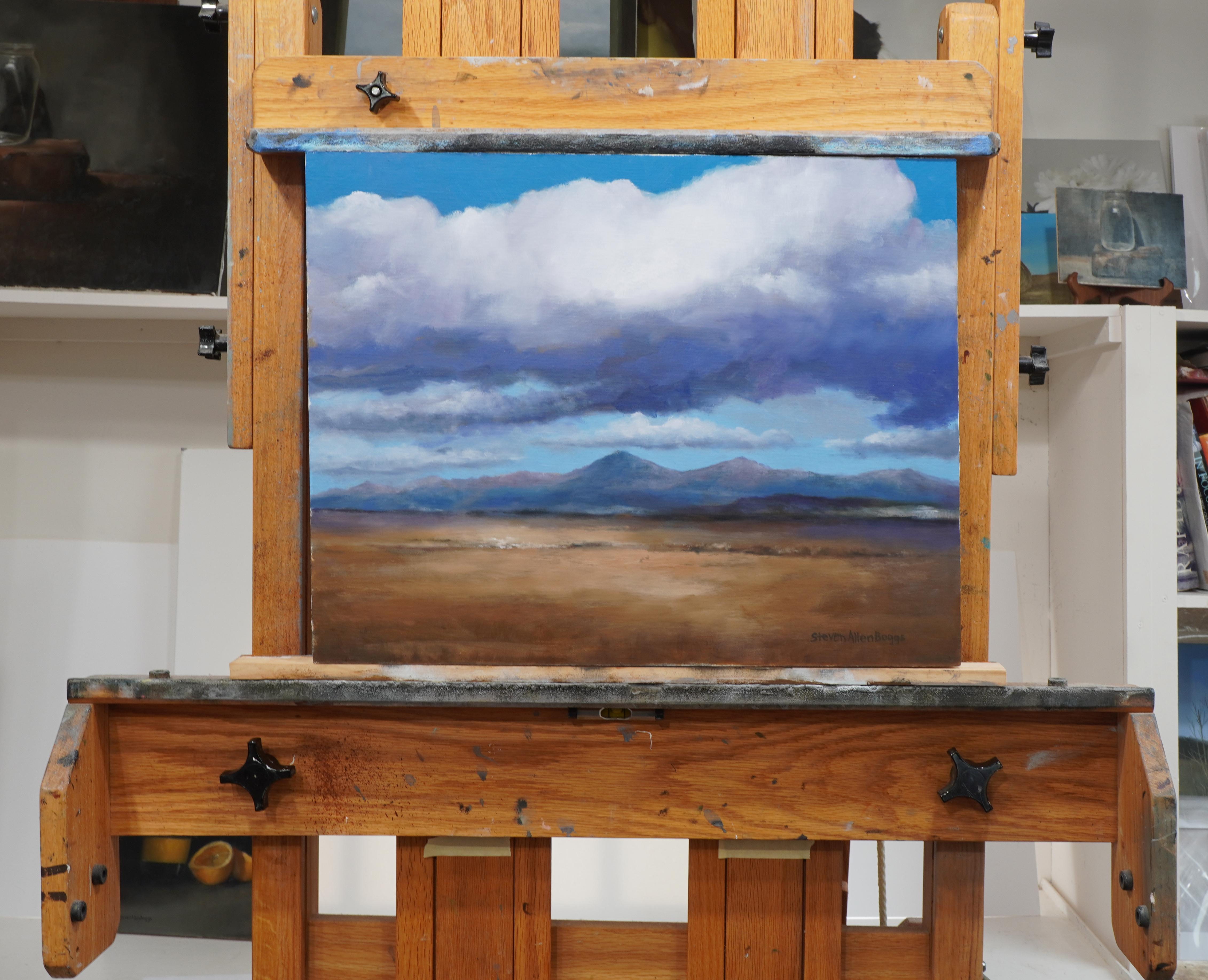 Nuages du Wyoming, peinture à l'huile - Impressionnisme Painting par Steve Boggs