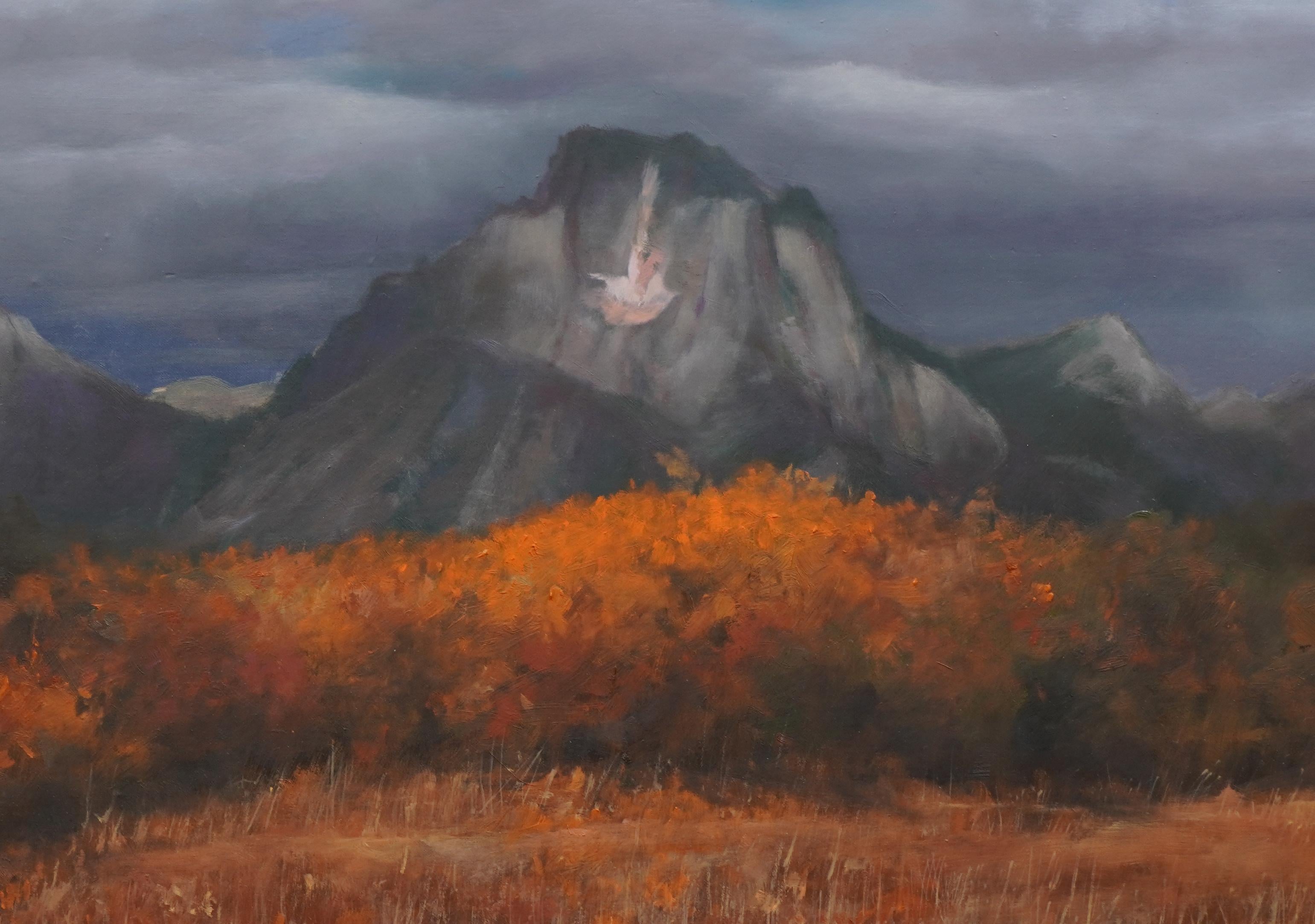 Peinture à l'huile de soirée au parc national de Teton en vente 1