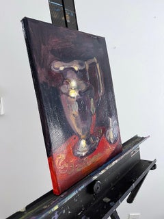 Silver and Crimson, Oil Painting