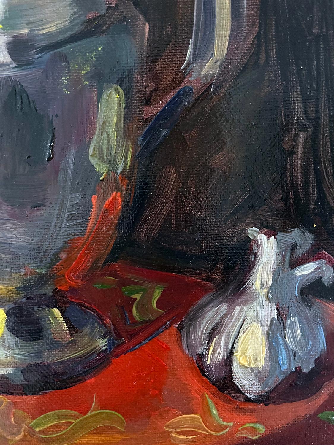 Plata y carmesí, Pintura al óleo en venta 1