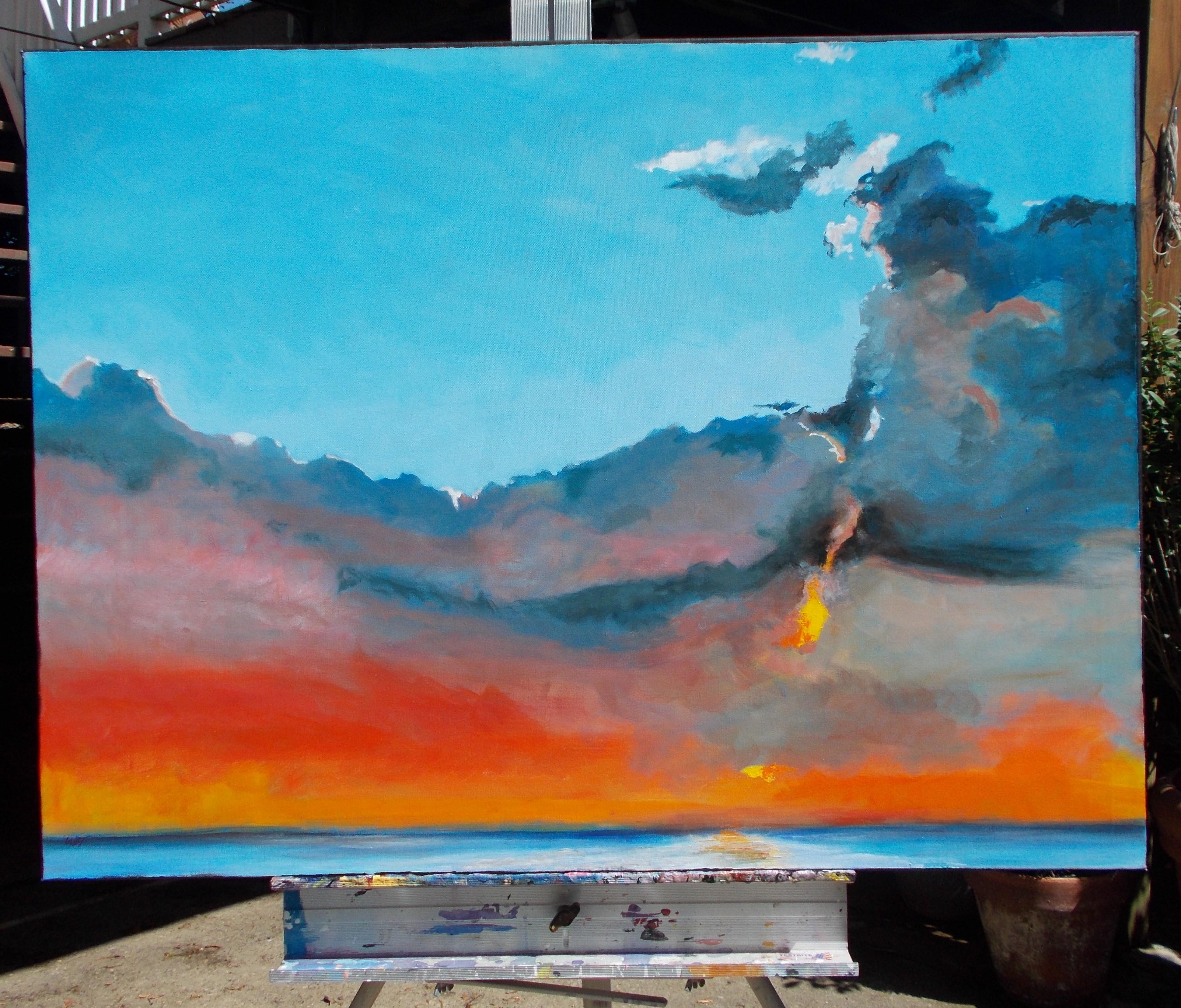 Glimmer Strike, peinture originale - Impressionnisme Painting par Benjamin  Thomas