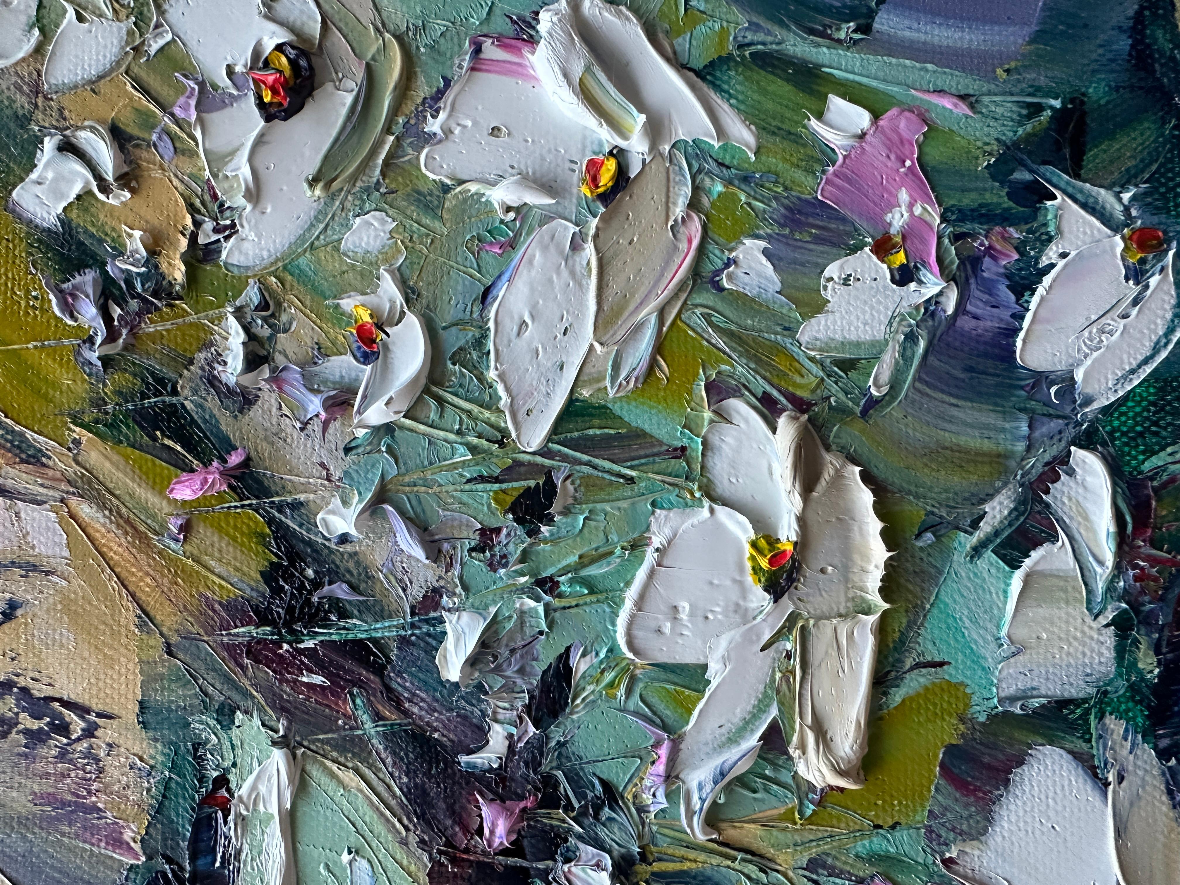 Azure and Blooms, peinture à l'huile en vente 1