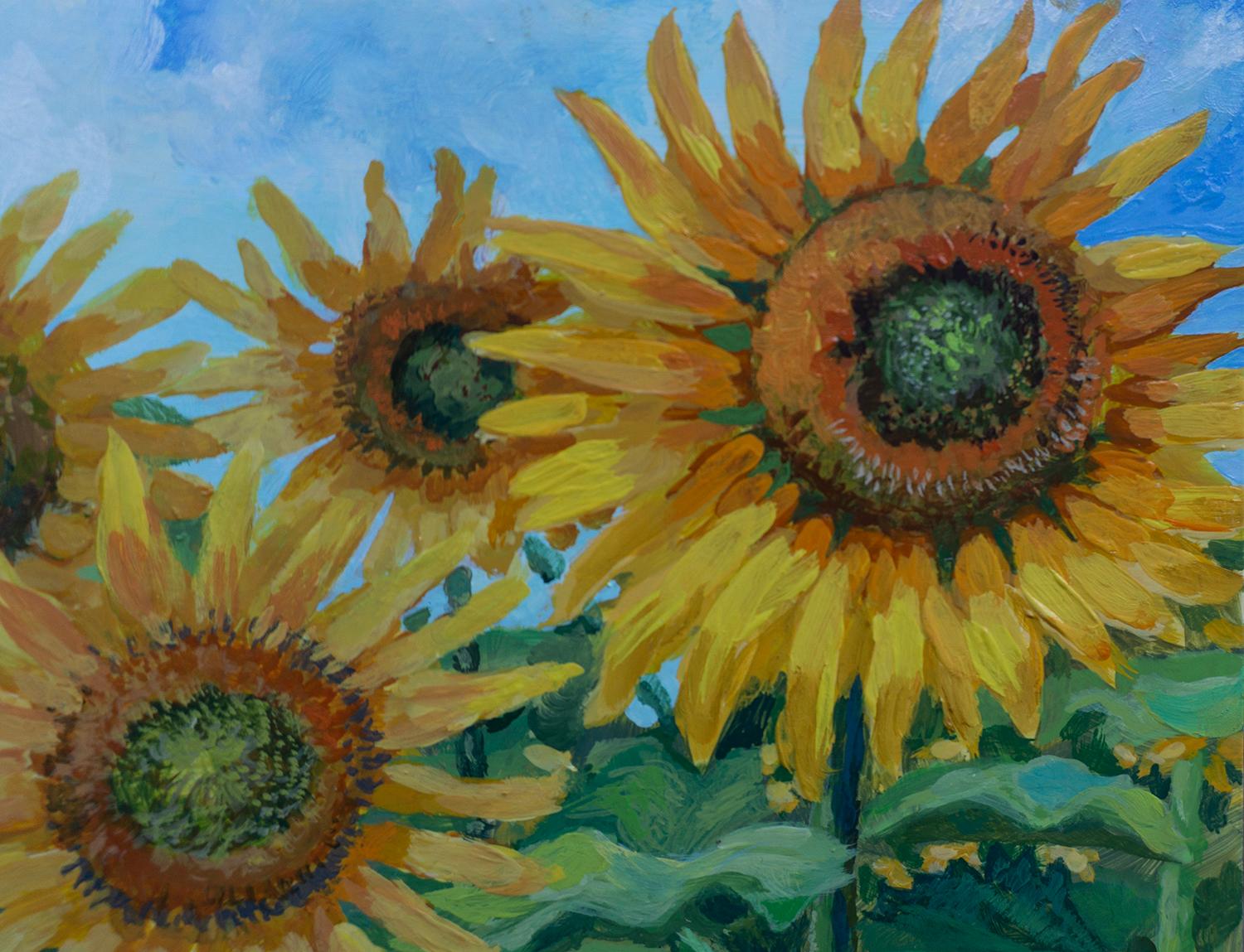 Campo de girasoles, Pintura original en venta 1