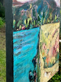 Marina Cyclistes, peinture à l'huile