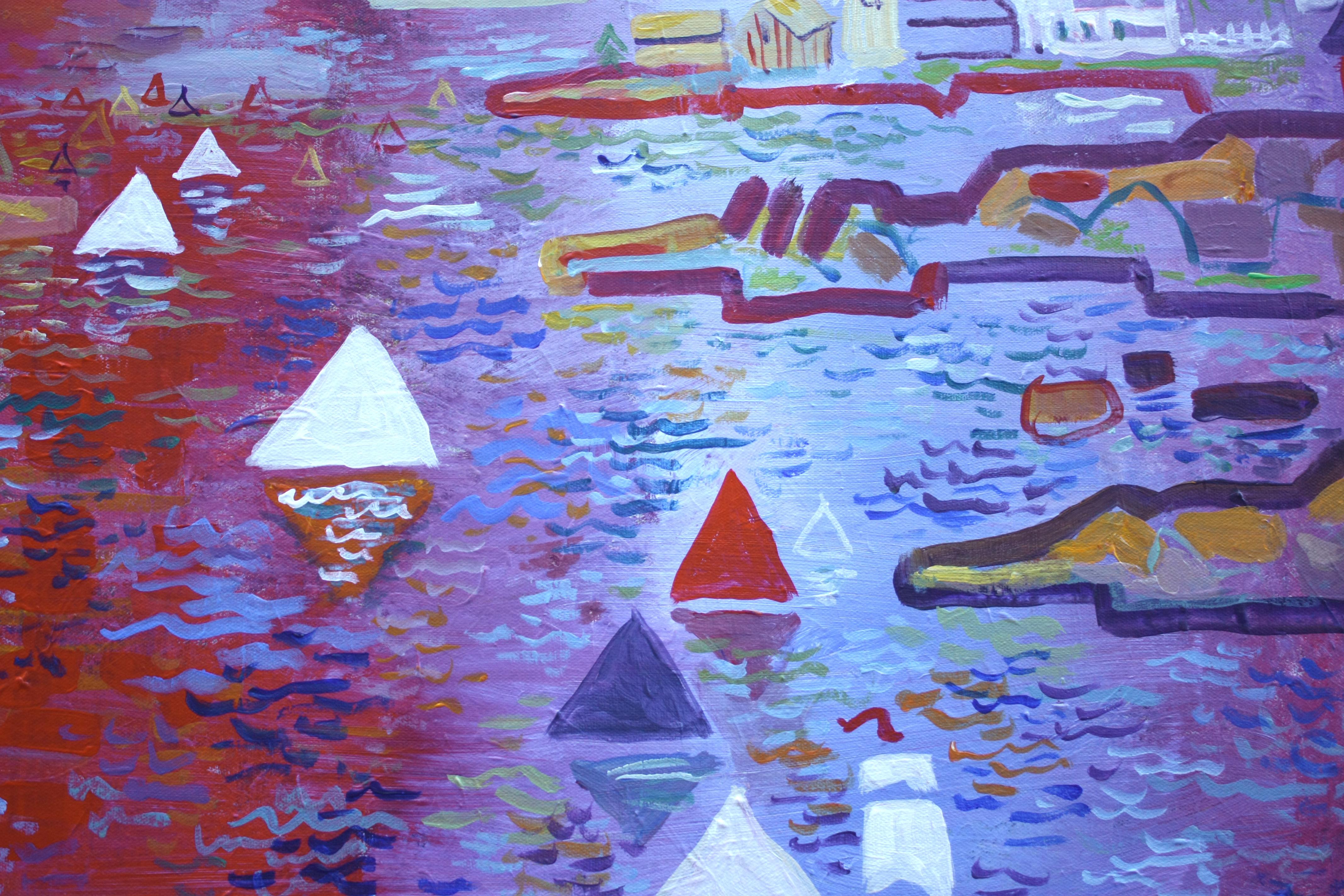 Composizione costiera, Pittura originale in vendita 1