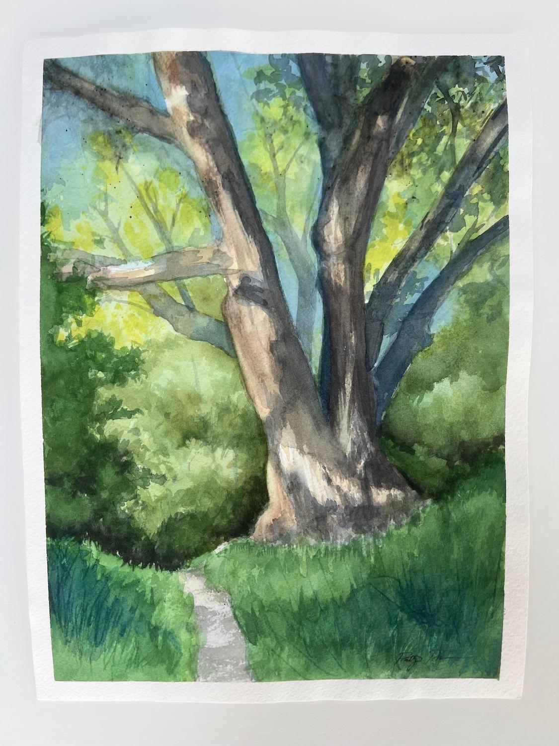 Sommerbaum, Originalgemälde (Impressionismus), Art, von Patty Phan