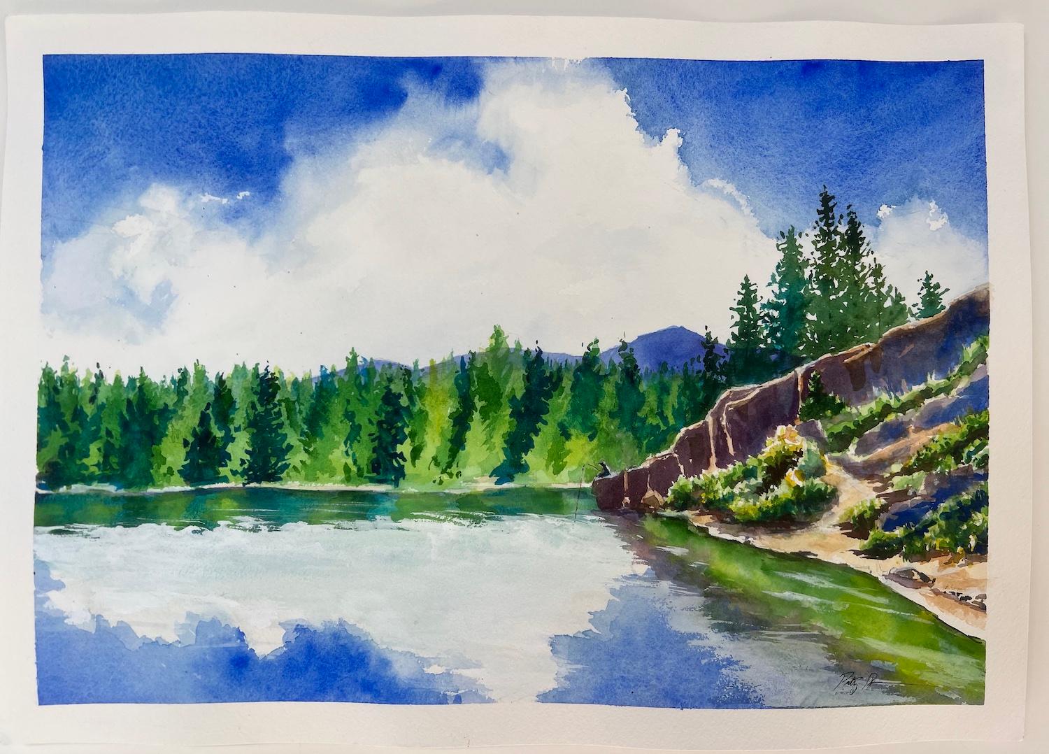 Lake Erwin, Original Painting - Impressionist Art by Patty Phan