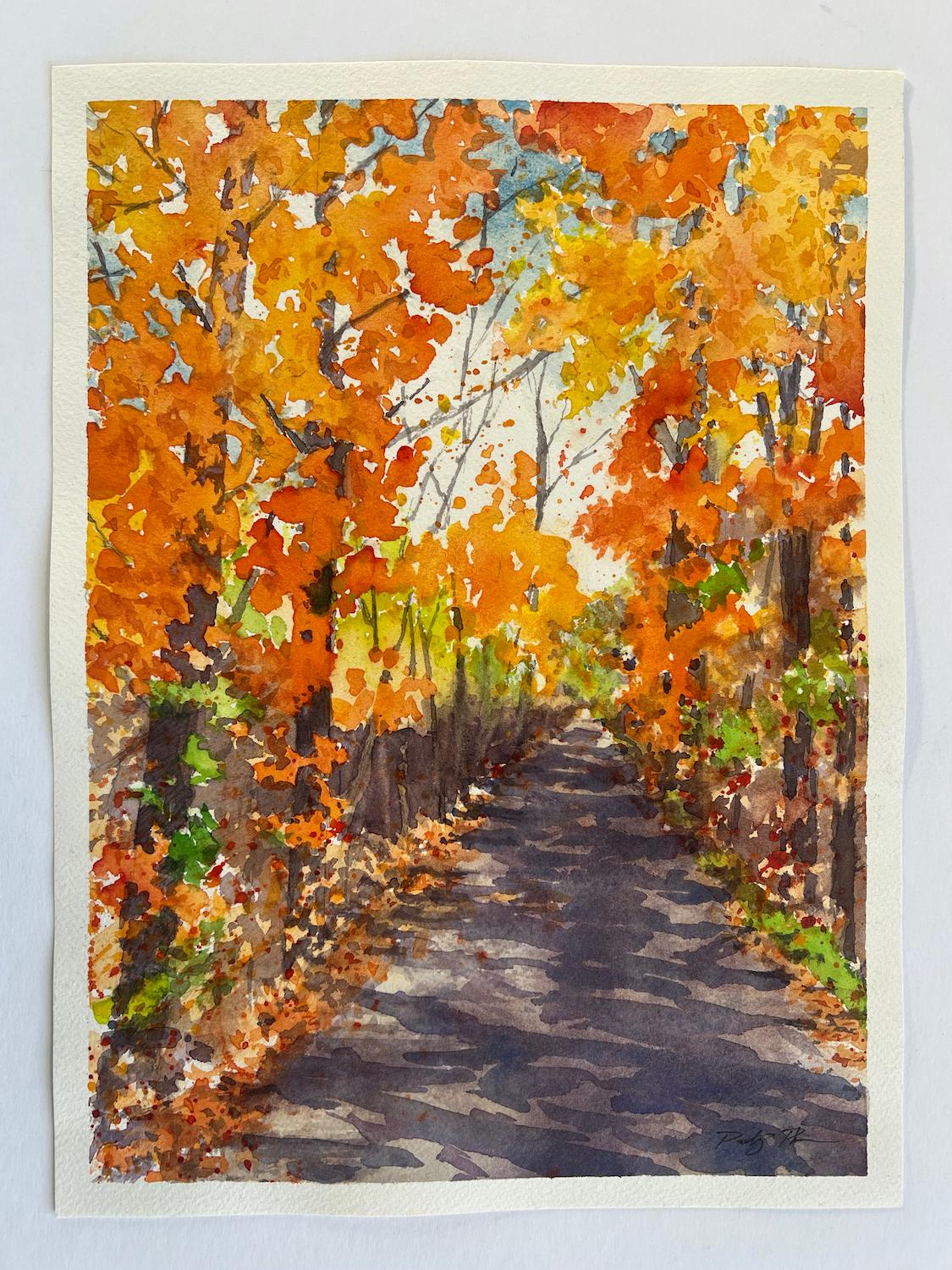 Fall Running, Original Painting - Impressionist Art by Patty Phan