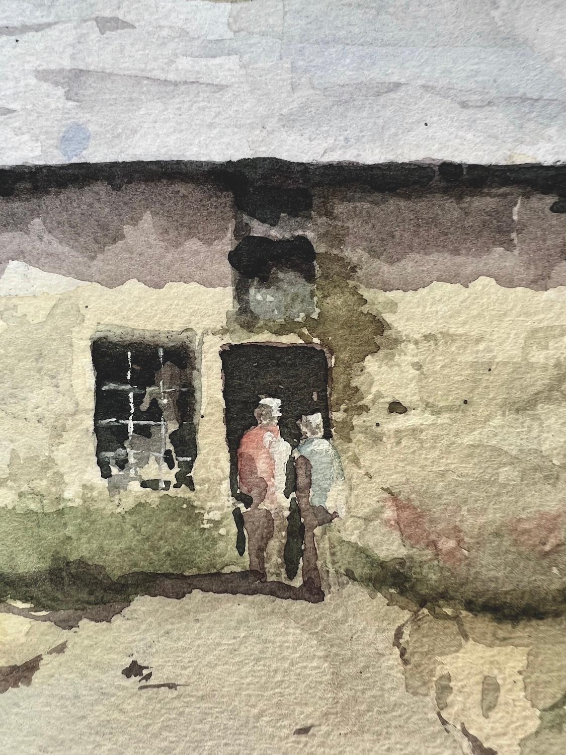 Country Stroll, Original Painting - Gray Interior Art by Patty Phan