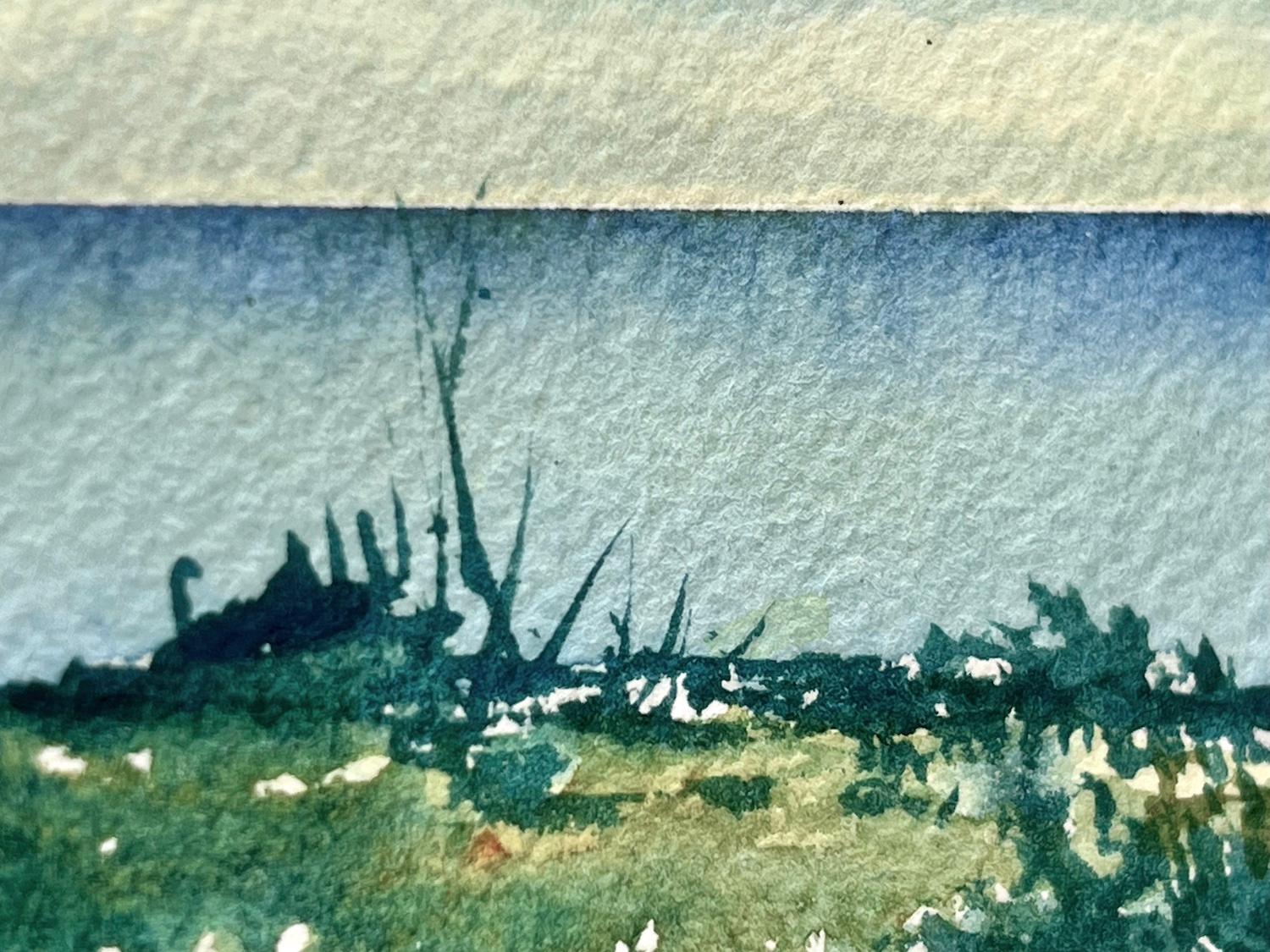 <p>Commenti dell'artista<br>Una serena vista dell'Oceano Pacifico si apre dalla Highway 1 lungo la costa della California. Strati di pennellate bagnate su bagnate catturano i modelli di nuvole alla deriva e i colori mutevoli dell'erba. Gli ori e i