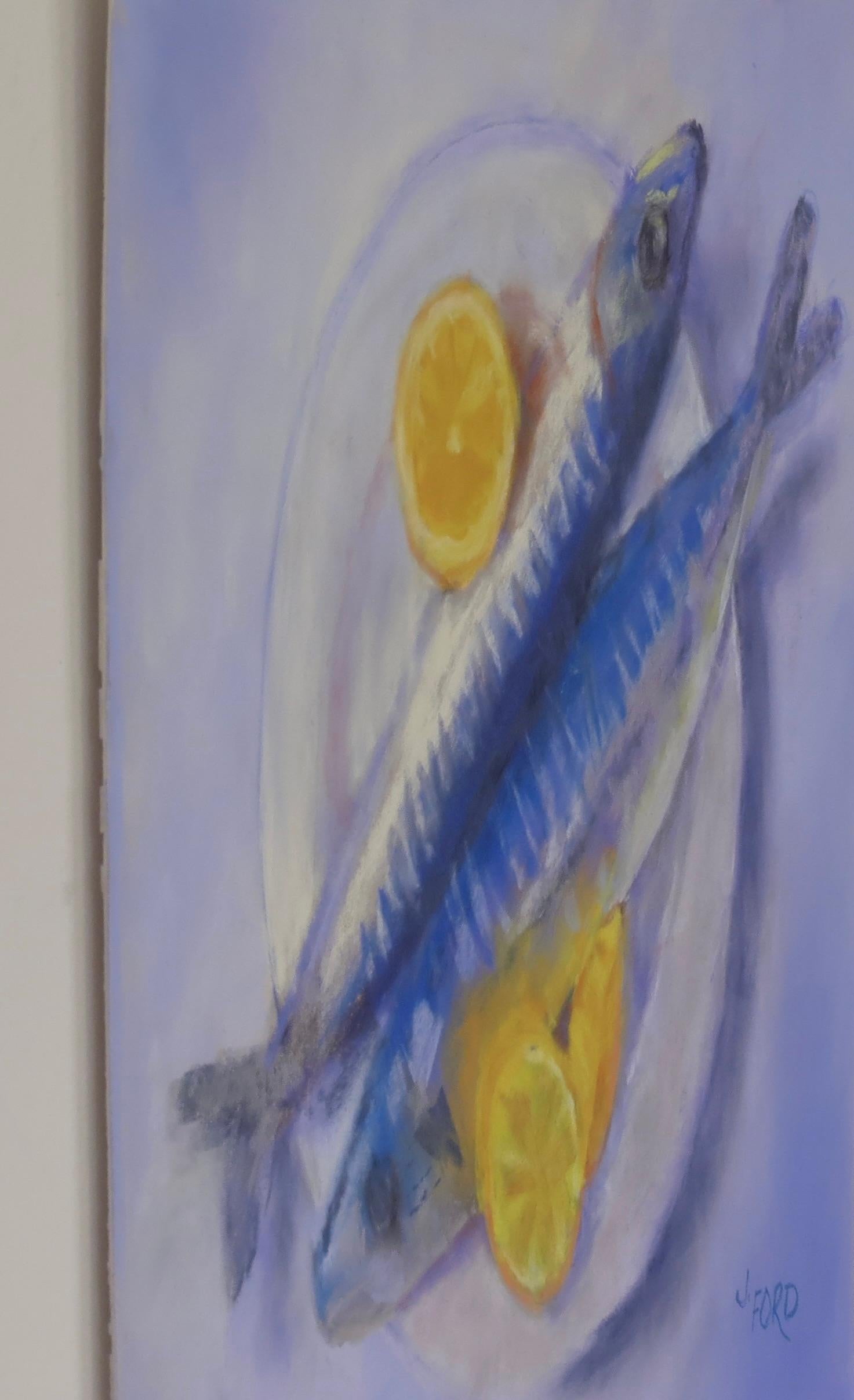 La cattura del giorno, dipinto originale - Art di Joanie Ford