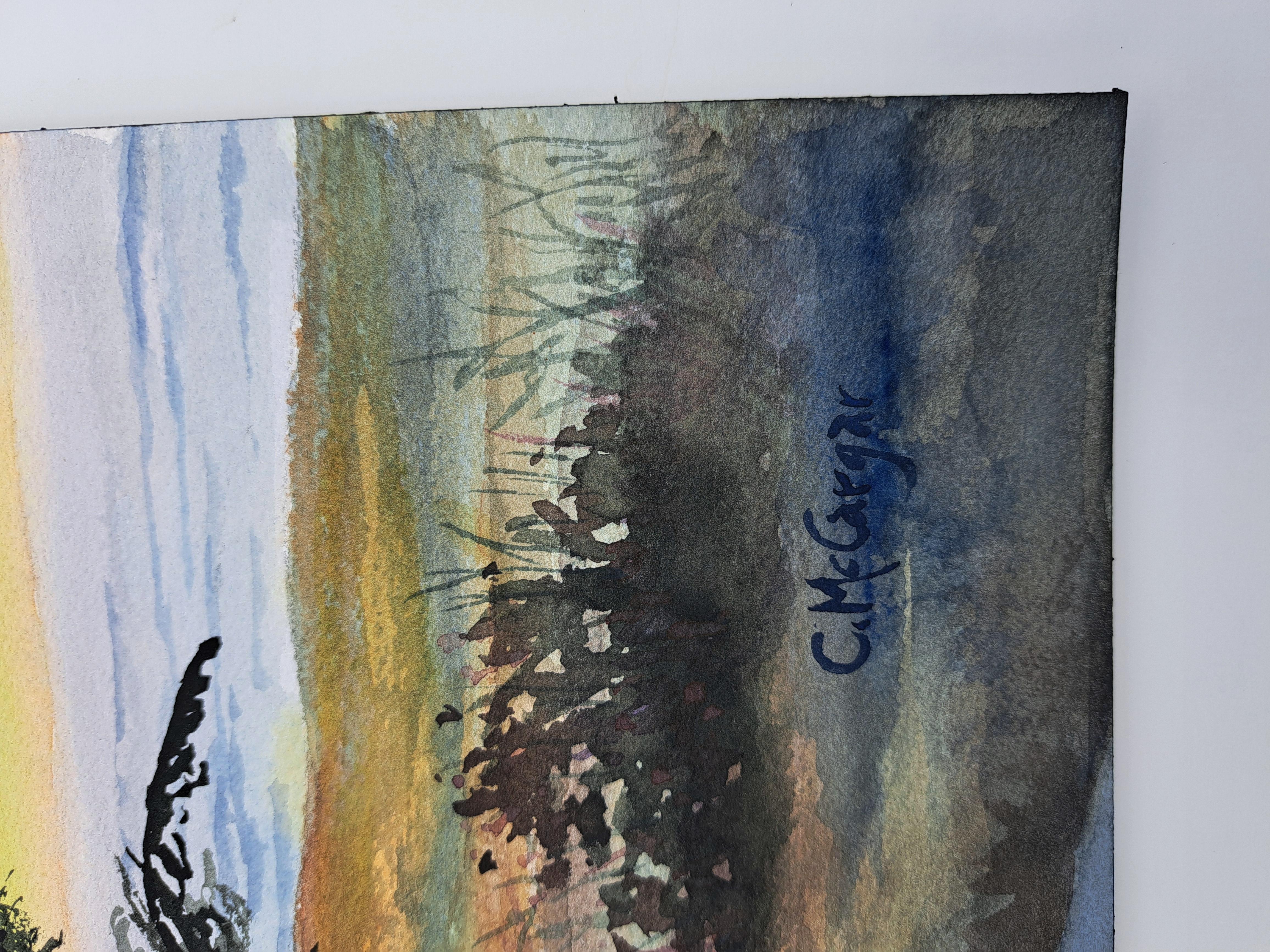 Tramonto estivo sulla costa, dipinto originale - Art di Catherine McCargar