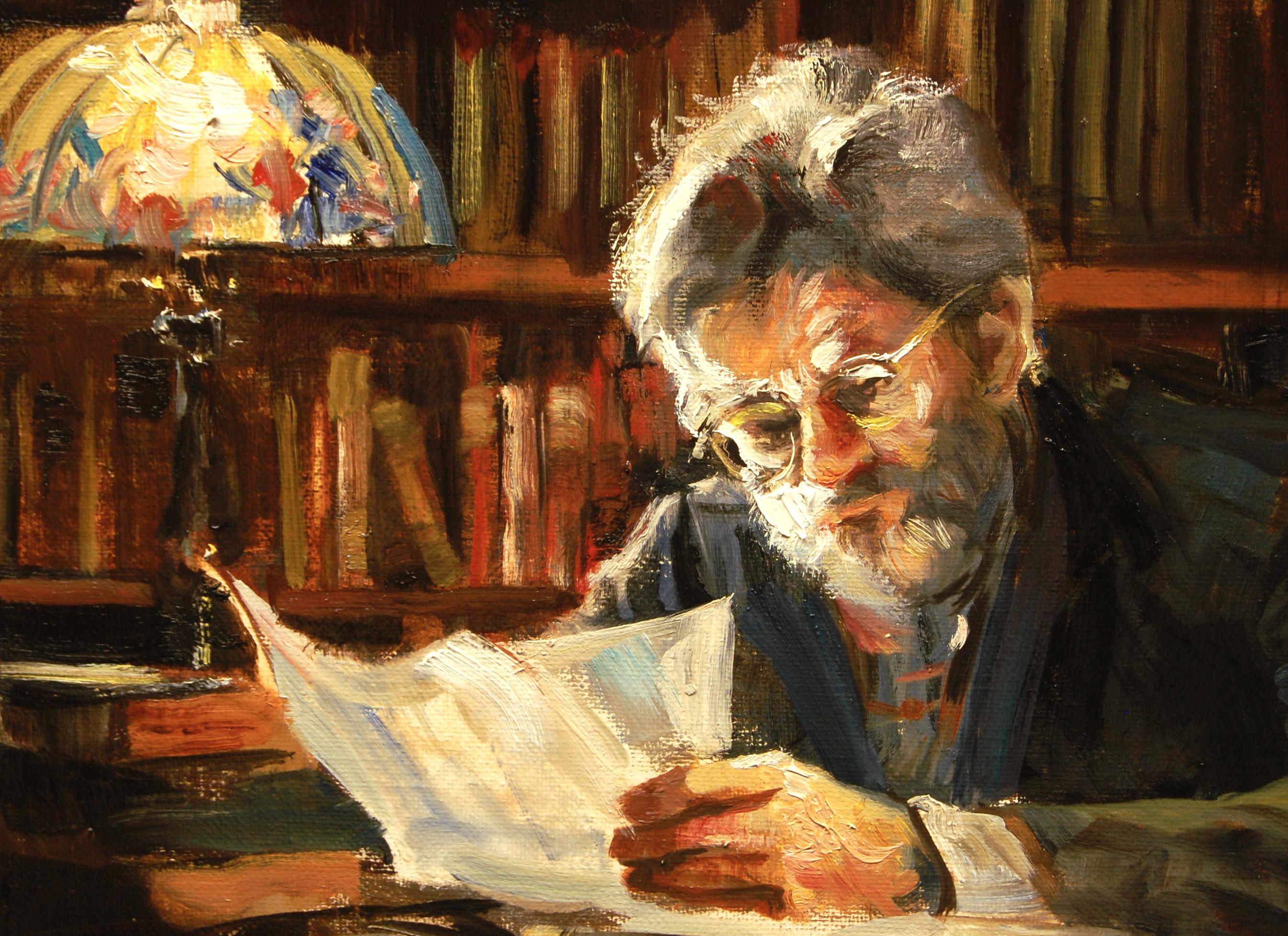Valutazioni, Pittura a olio - Figurative Painting Marrone di Onelio Marrero
