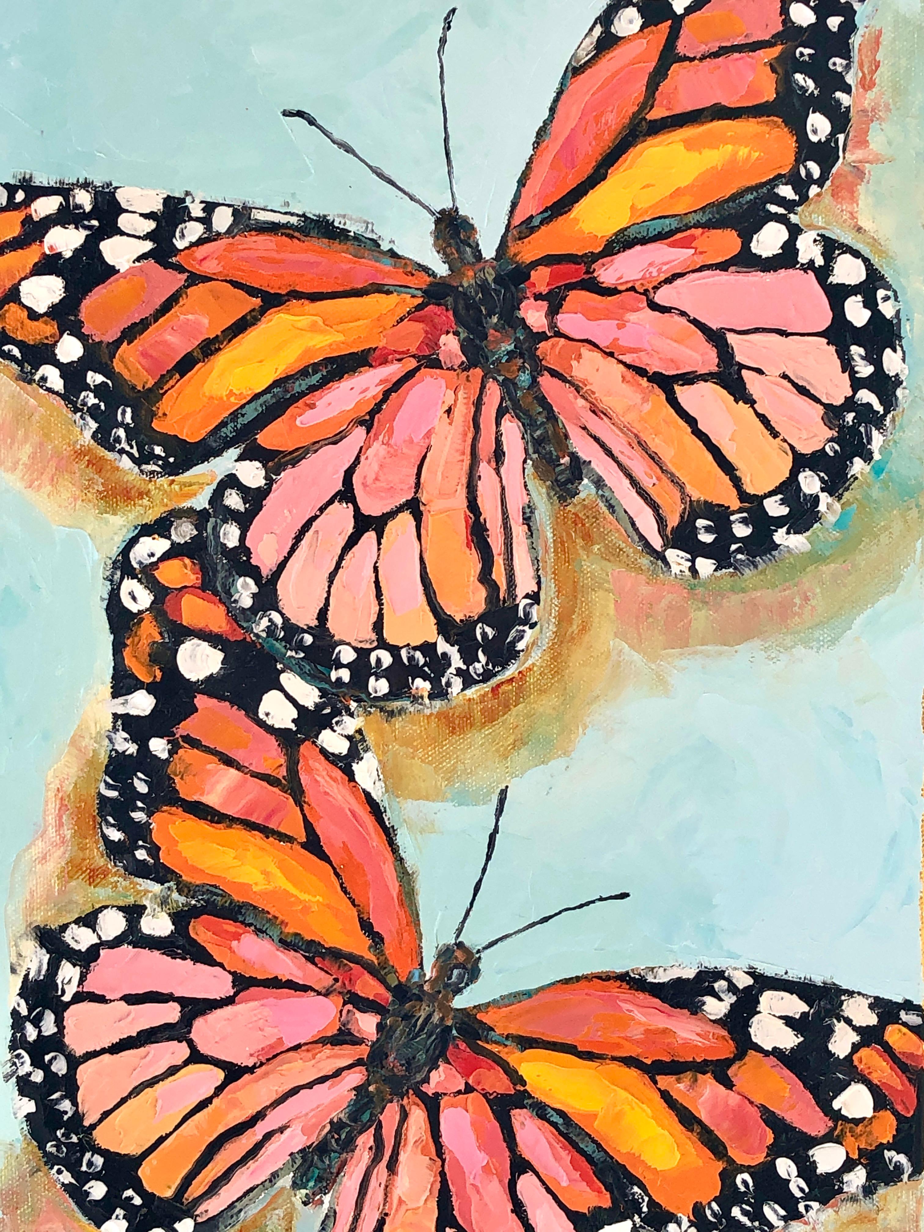 Alla ricerca del sole, pittura a olio - Animal Painting Beige di Karen Barton