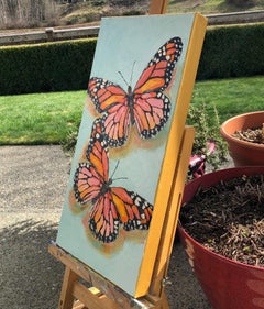 Buscando el sol, Pintura al óleo