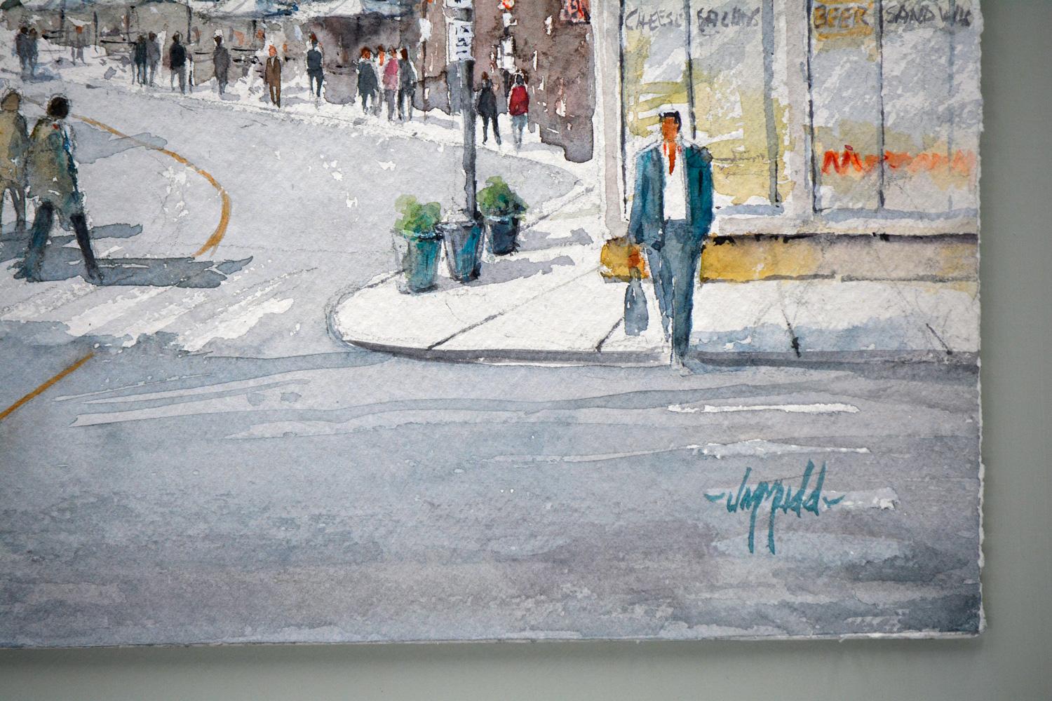 Old Port Townes, Pittura originale - Art Espressionista di Judy Mudd