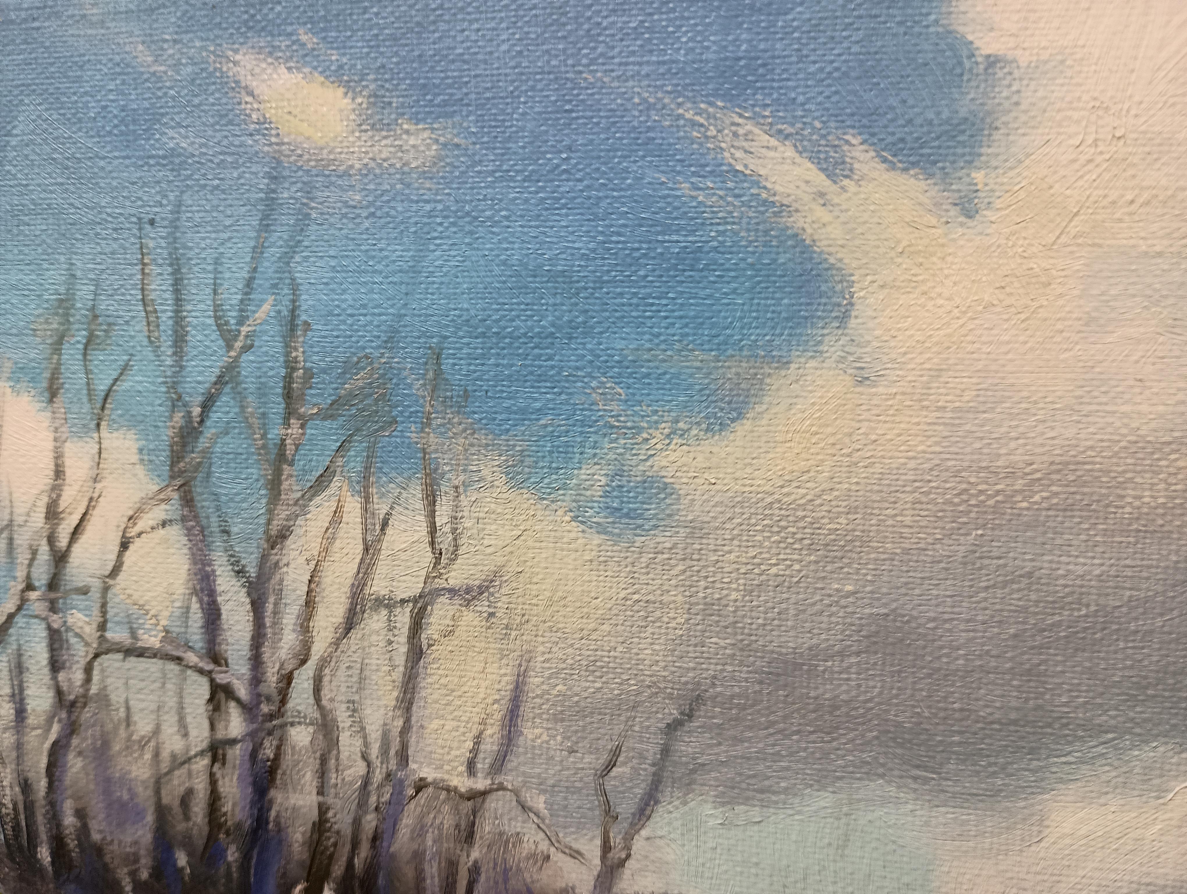 Éternité, peinture à l'huile - Gris Landscape Painting par Viktoria Majestic
