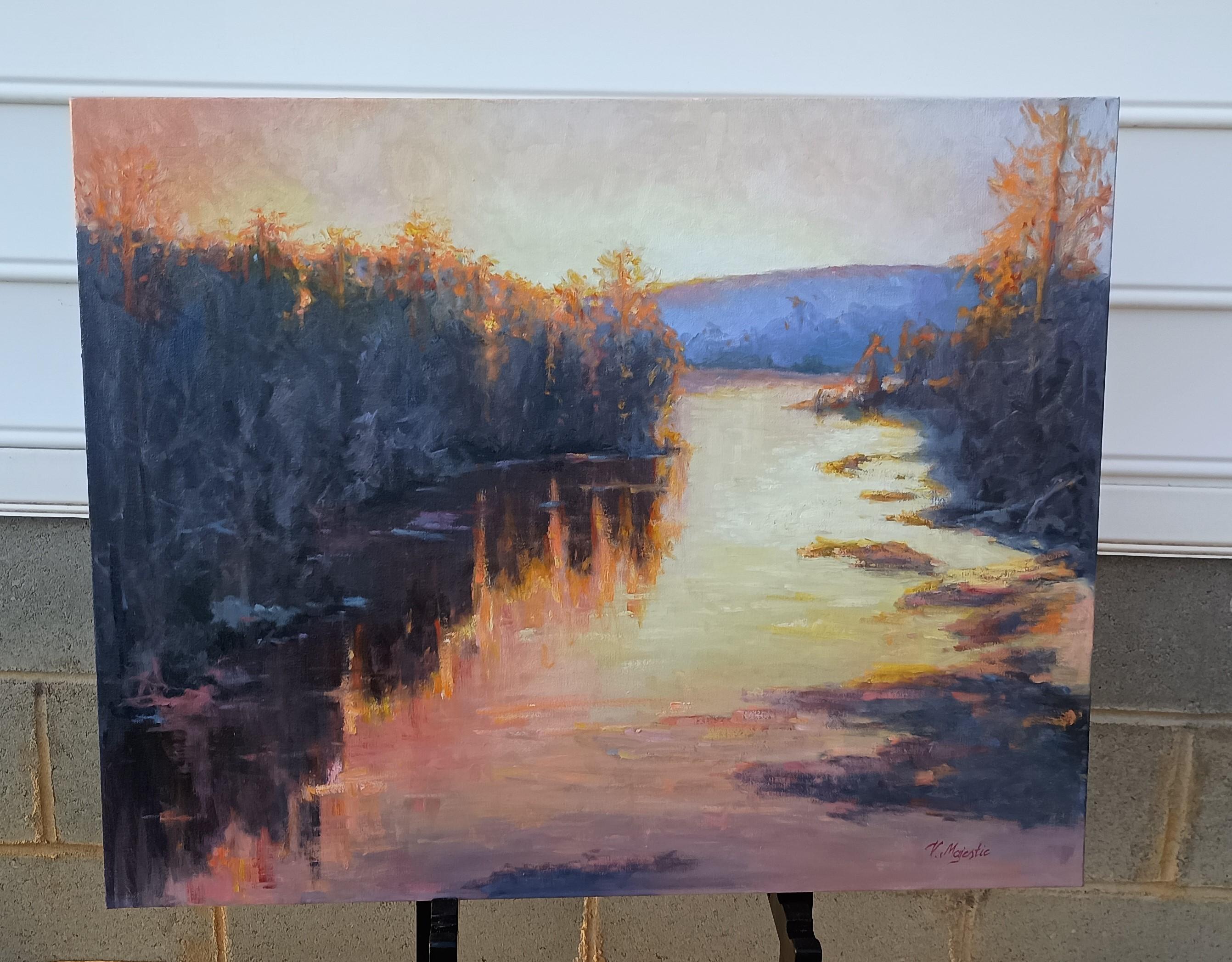 Tramonto magico, pittura a olio - Painting Impressionismo di Viktoria Majestic