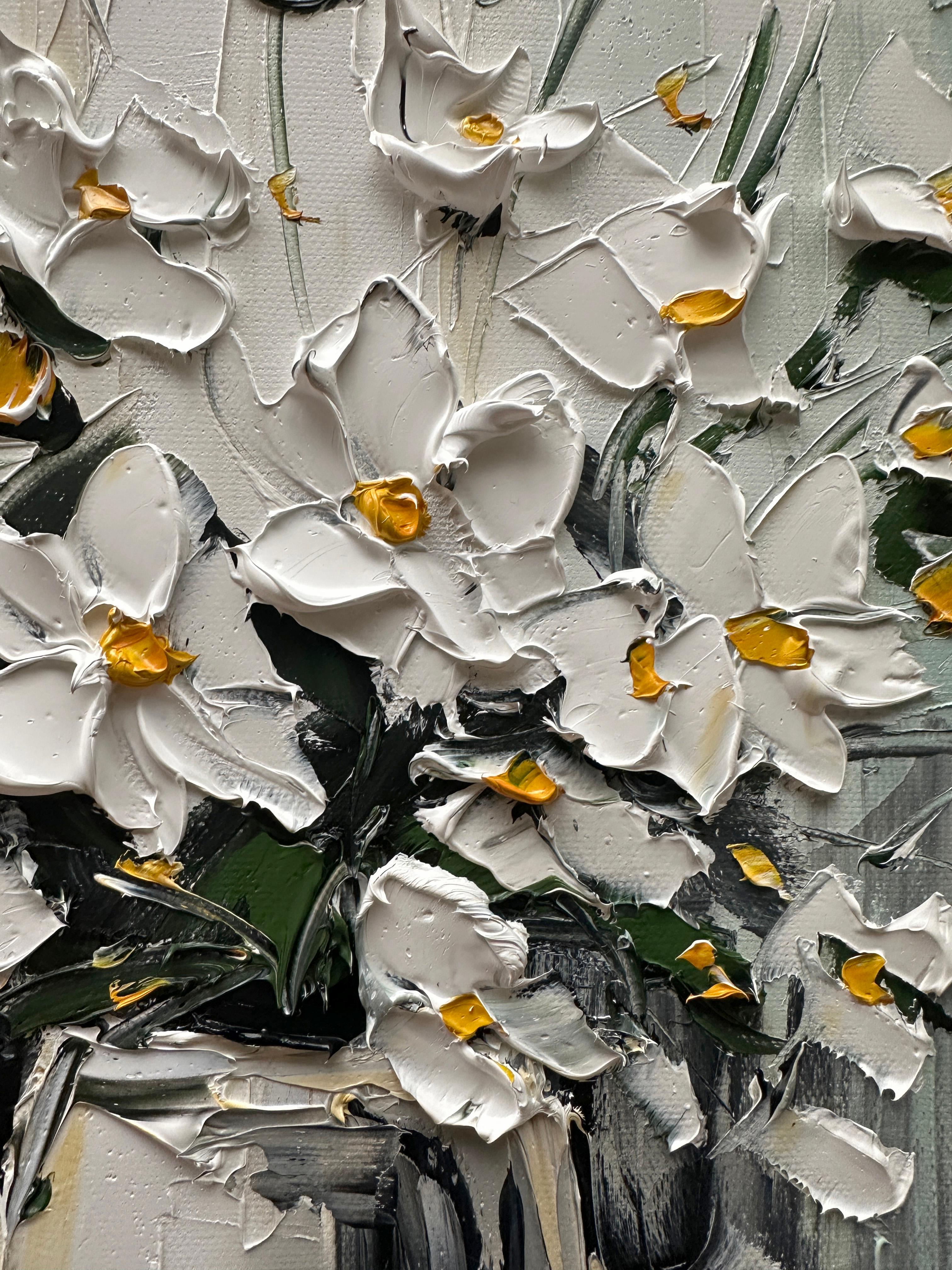 Love of My Life, peinture à l'huile - Gris Still-Life Painting par Lisa Elley