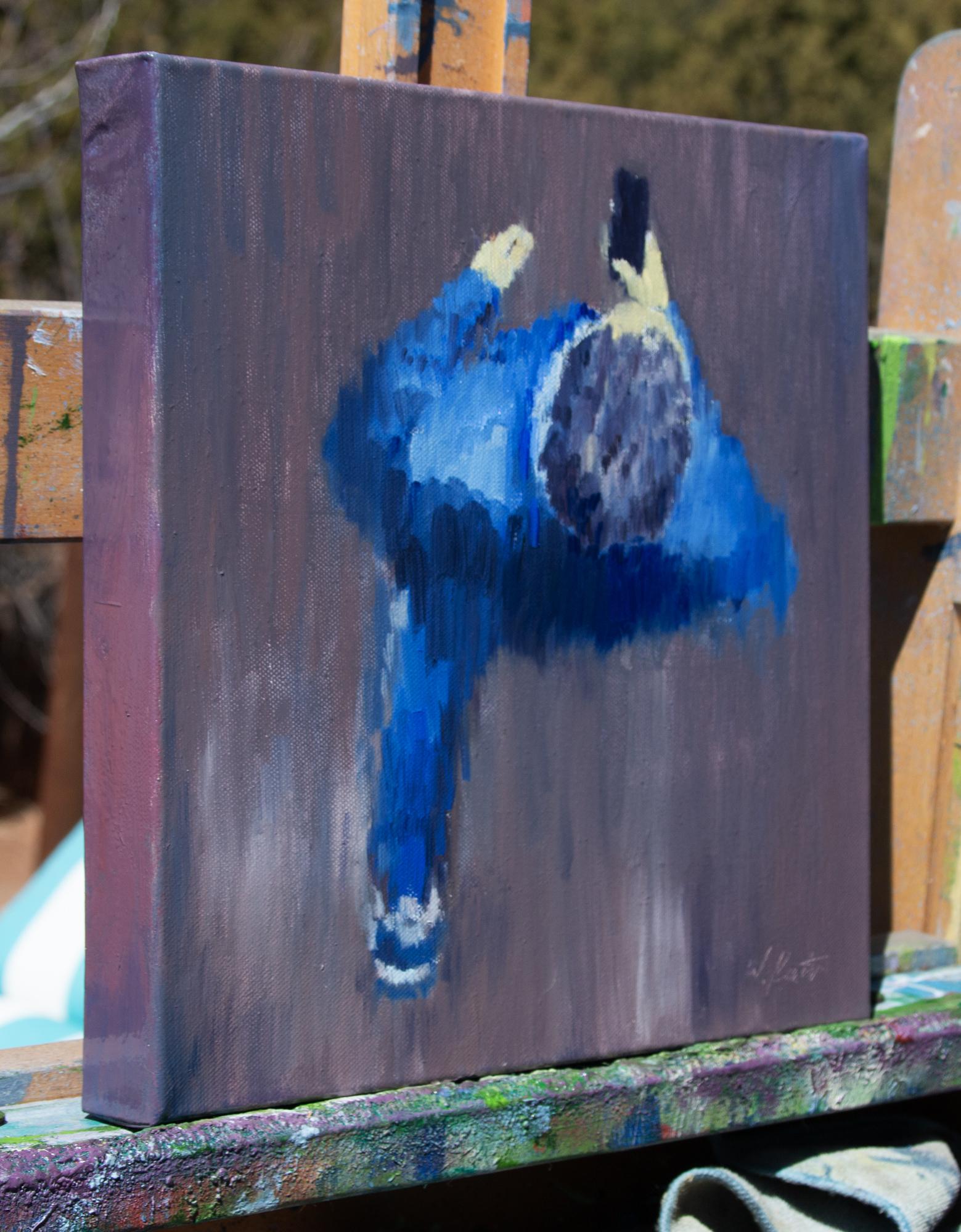 Impressionniste Overhead in Blue, peinture à l'huilevvvv - Painting de Warren Keating