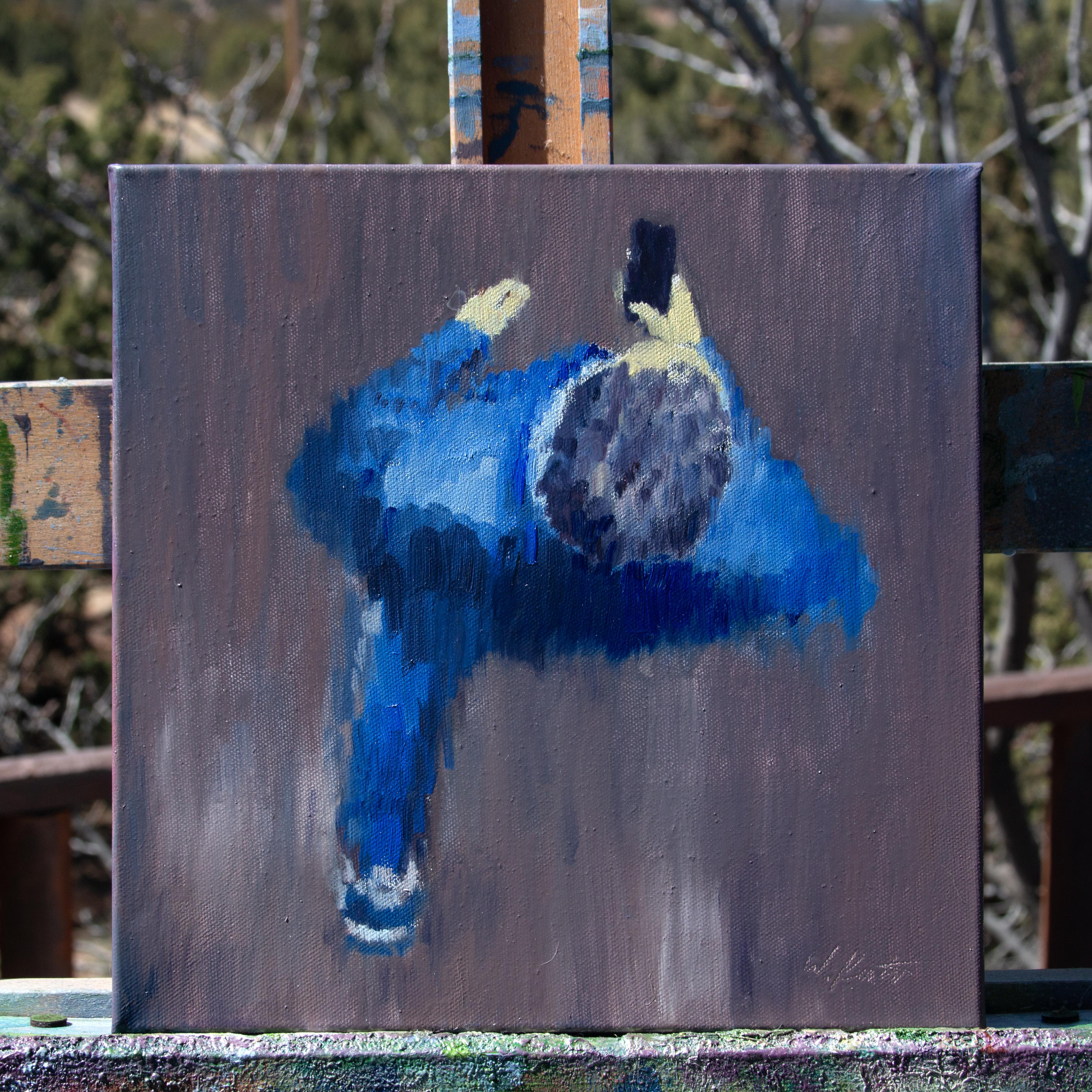 Impressionniste Overhead in Blue, peinture à l'huilevvvv - Impressionnisme Painting par Warren Keating