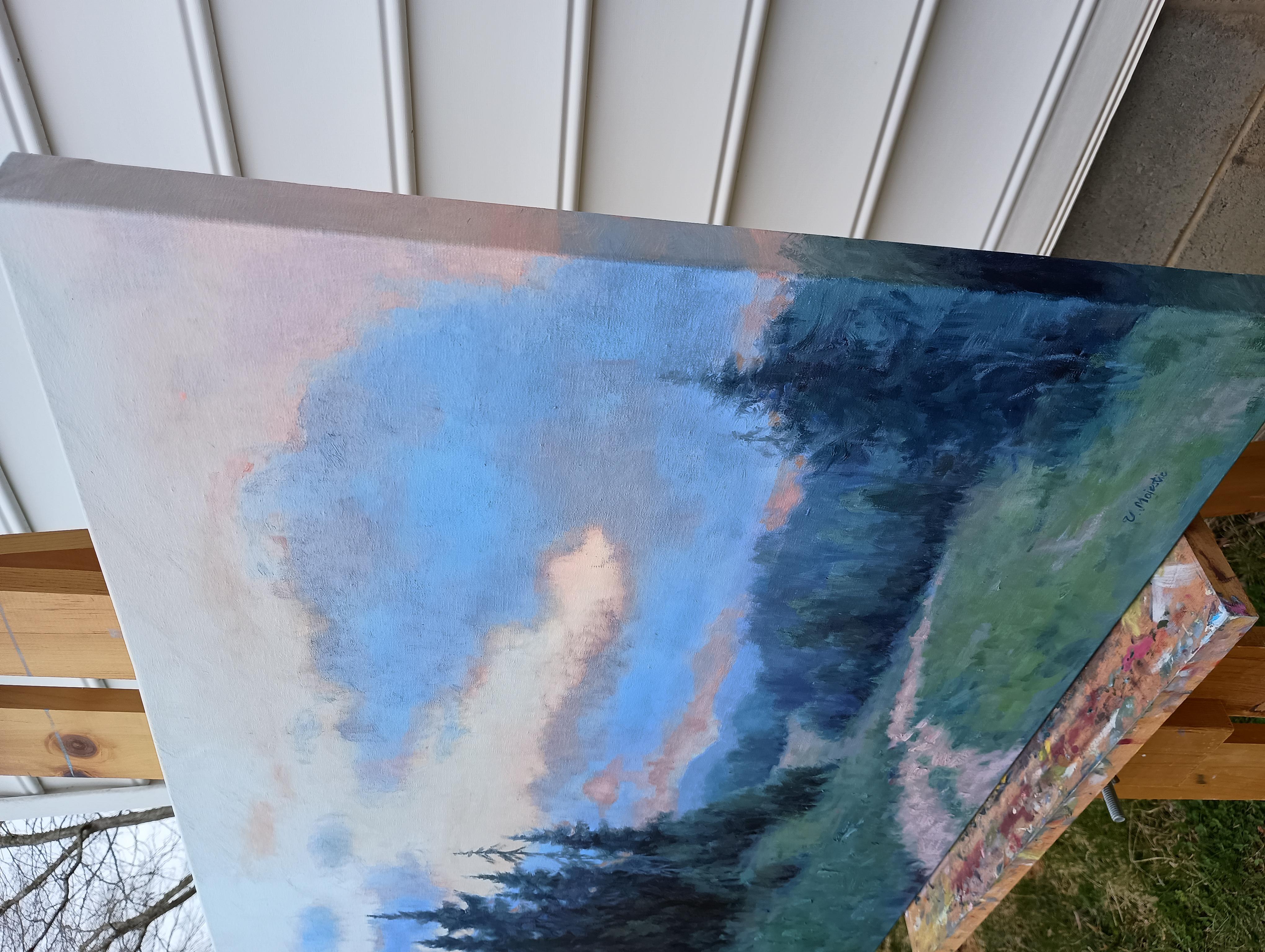 Le calme après la tempête, peinture à l'huile - Painting de Viktoria Majestic