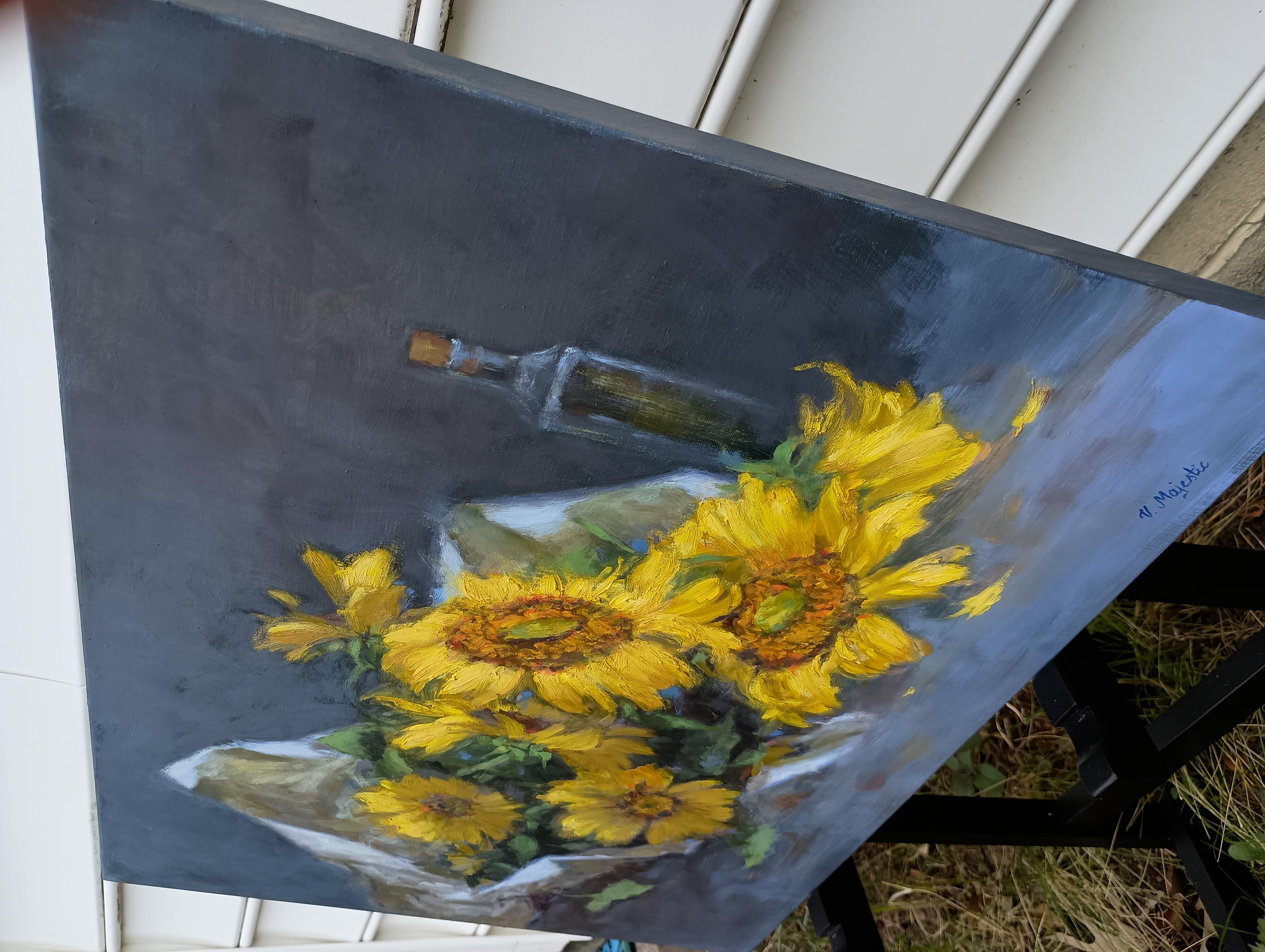 Un bouquet de soleil, peinture à l'huile - Painting de Viktoria Majestic