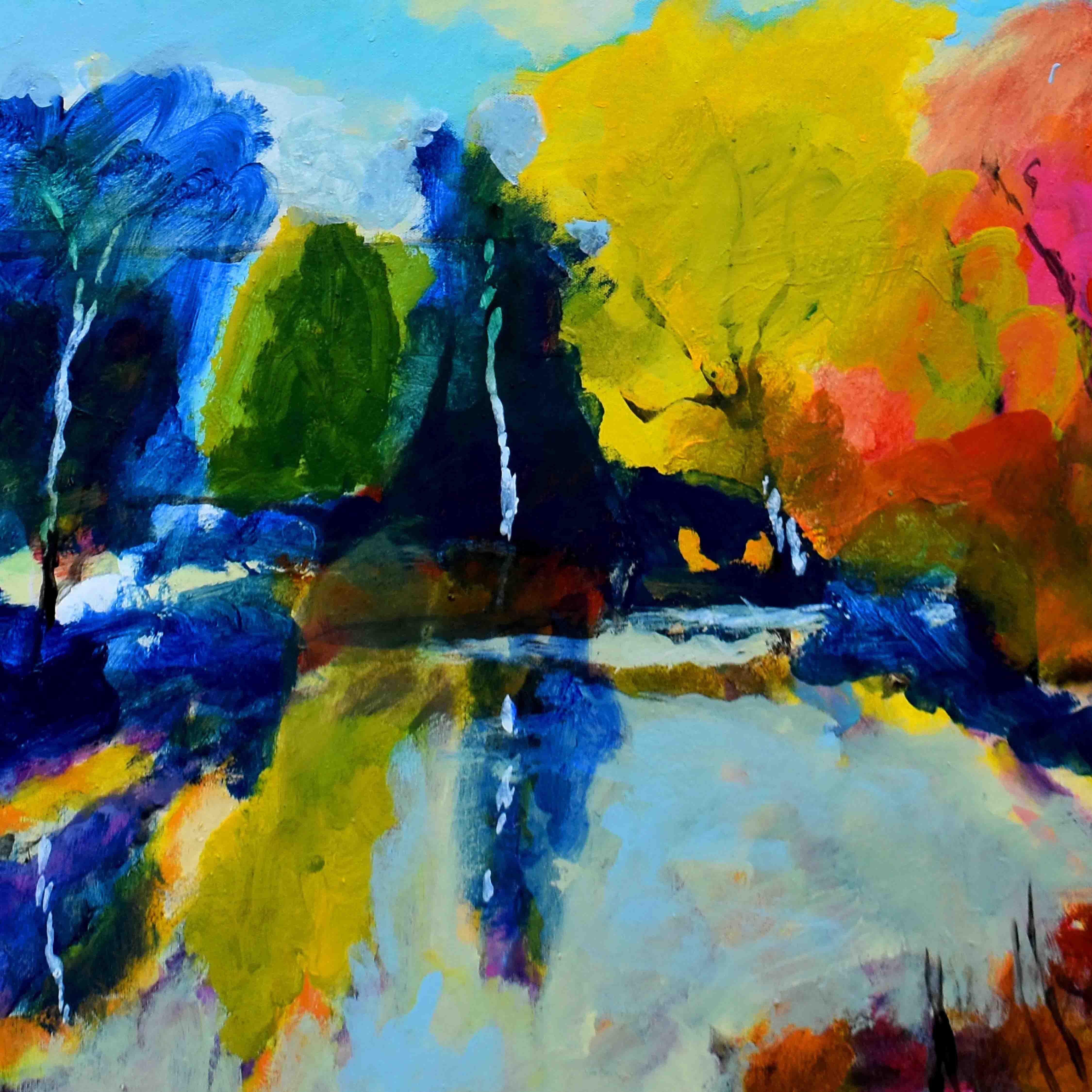 Sendero fluvial, Pintura original - Landscape Painting Marrón de Kip Decker