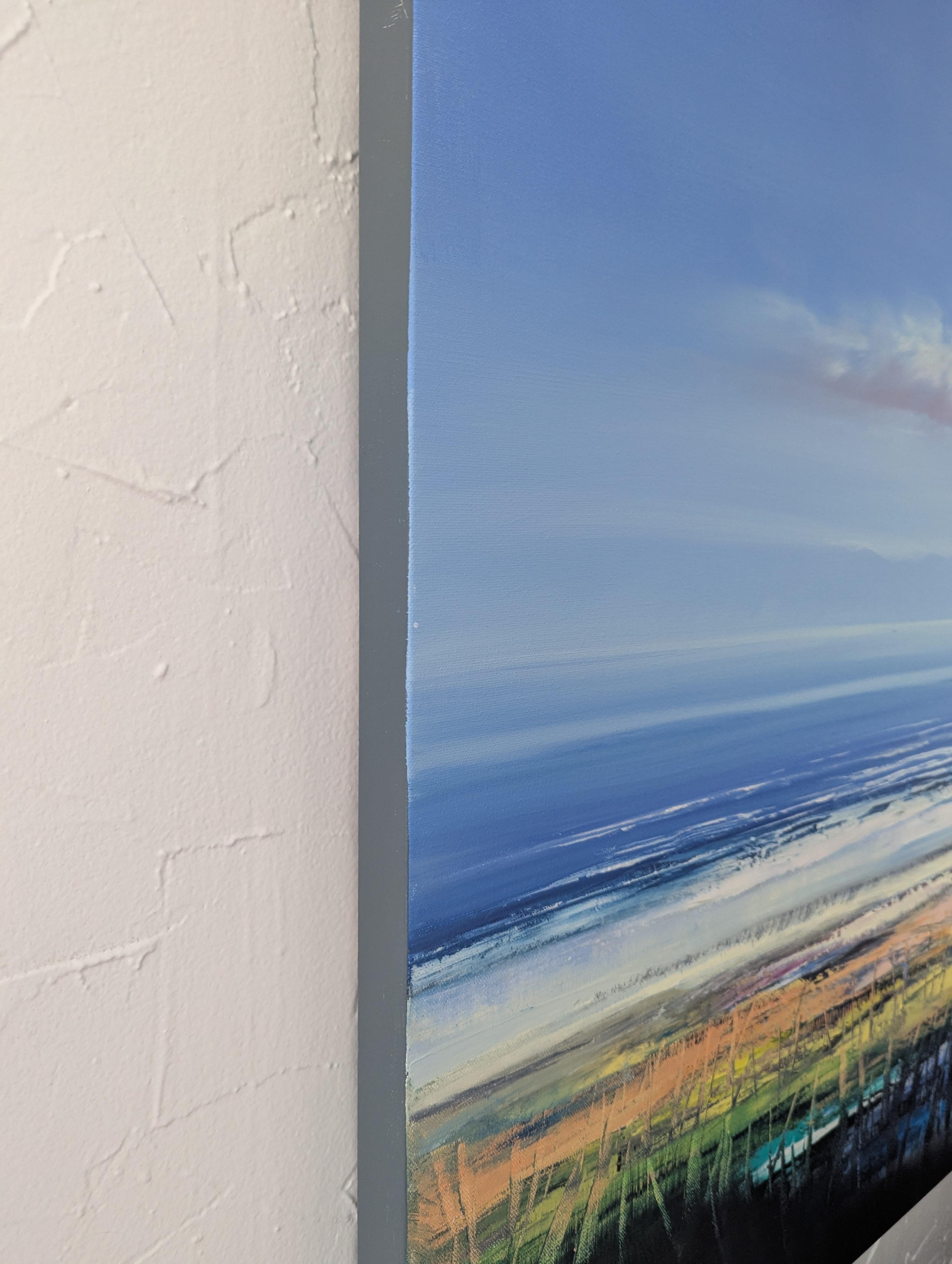 Ciel bleu, peinture à l'huile - Painting de George Peebles