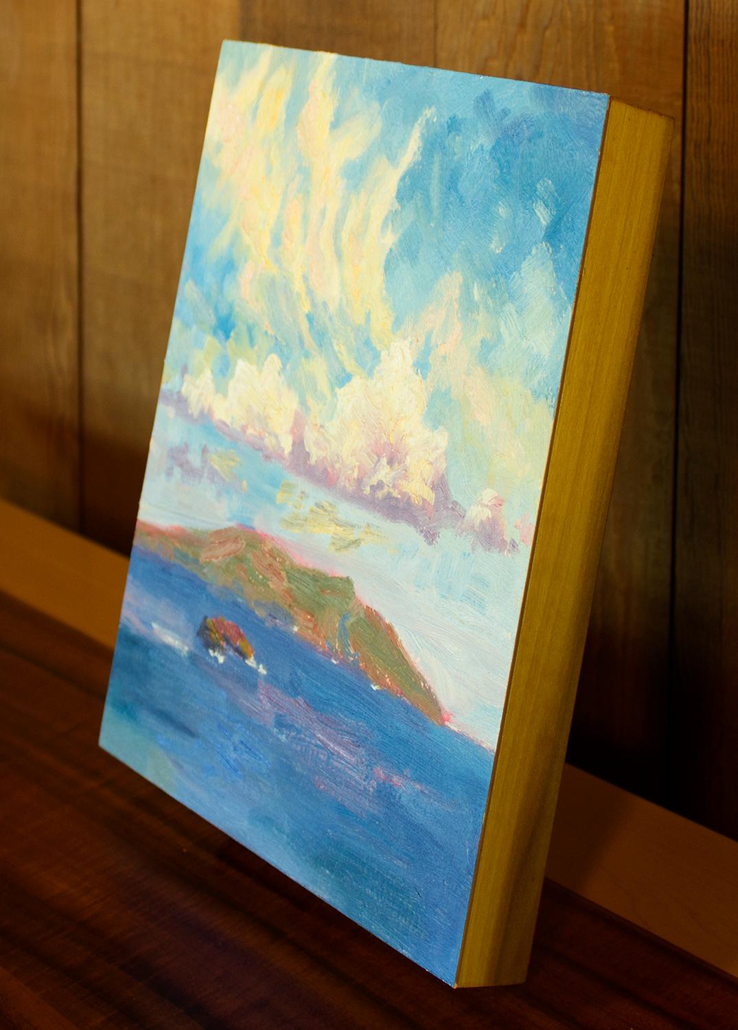 Ciel de Molokini, peinture à l'huile - Painting de Karen E Lewis