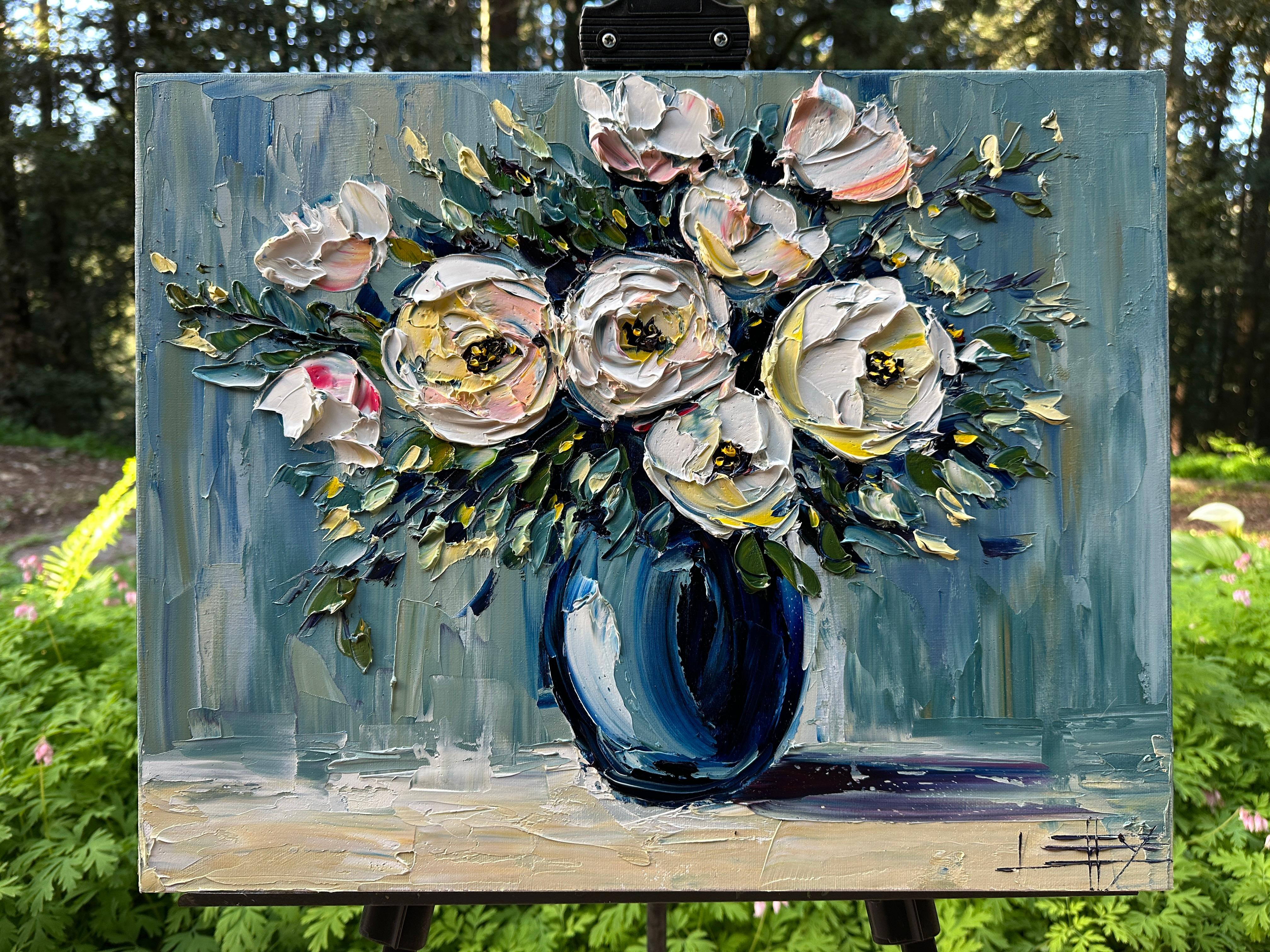 Stillness and Lights, peinture à l'huile - Impressionnisme Painting par Lisa Elley