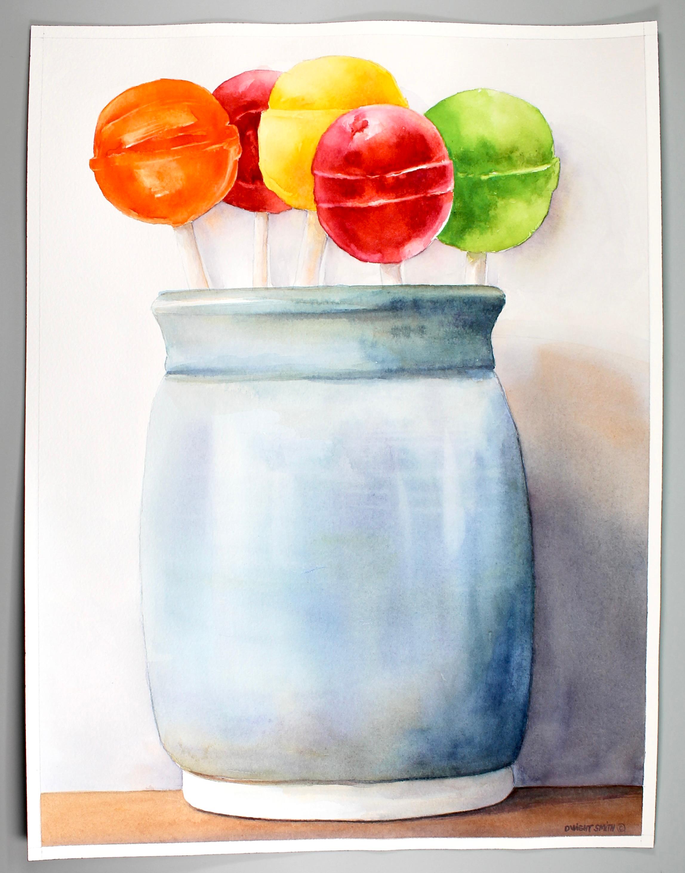 <p>Commentaires de l'artiste<br>Des sucettes aux couleurs vives jaillissent de la poterie artisanale, imitant les tulipes qui fleurissent au printemps. L'arrangement évoque la nostalgie et l'espièglerie, mêlant fantaisie et chaleur. Cette pièce