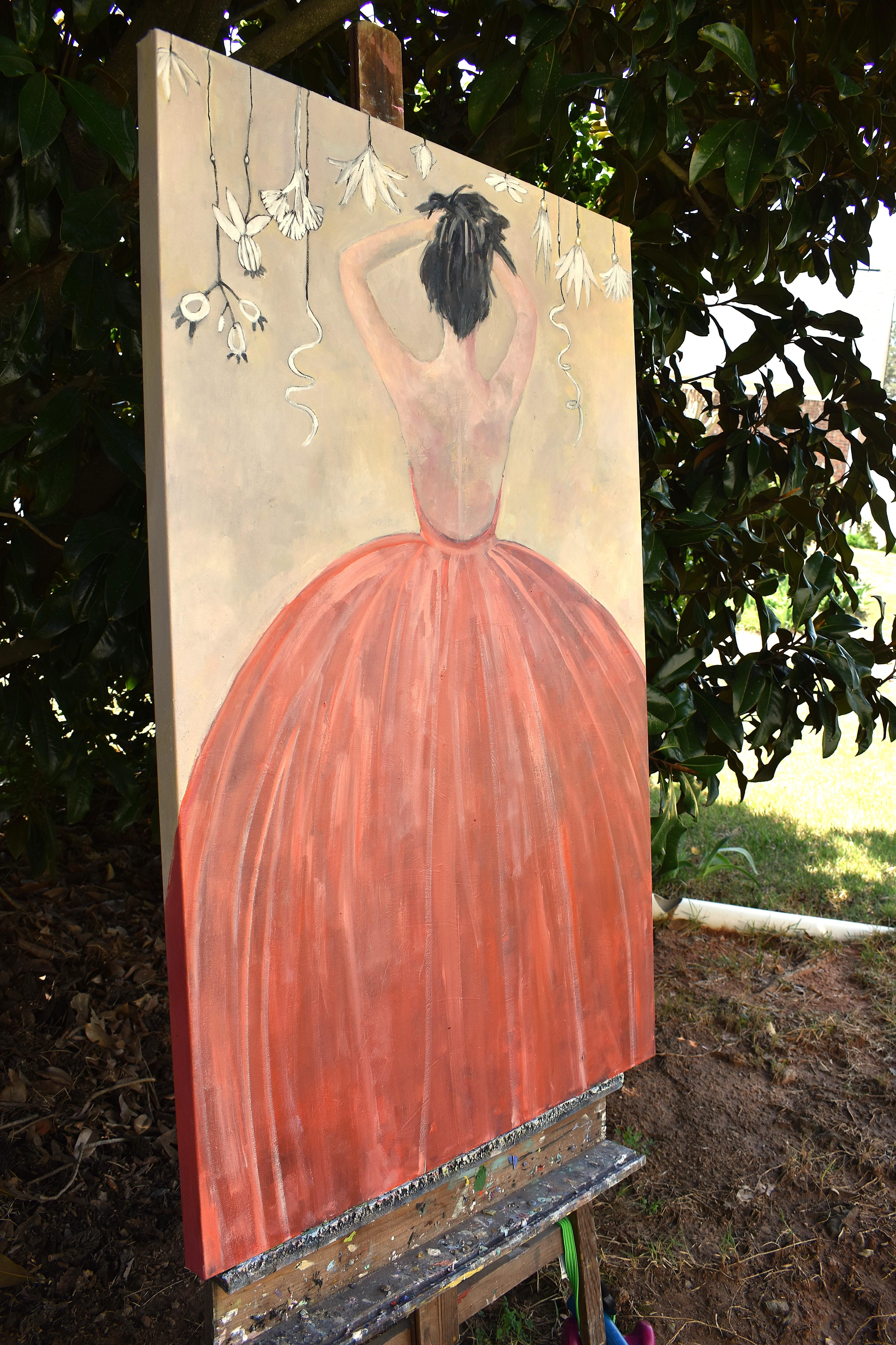Capturé en rouge, peinture à l'huile - Impressionnisme Art par Mary Pratt