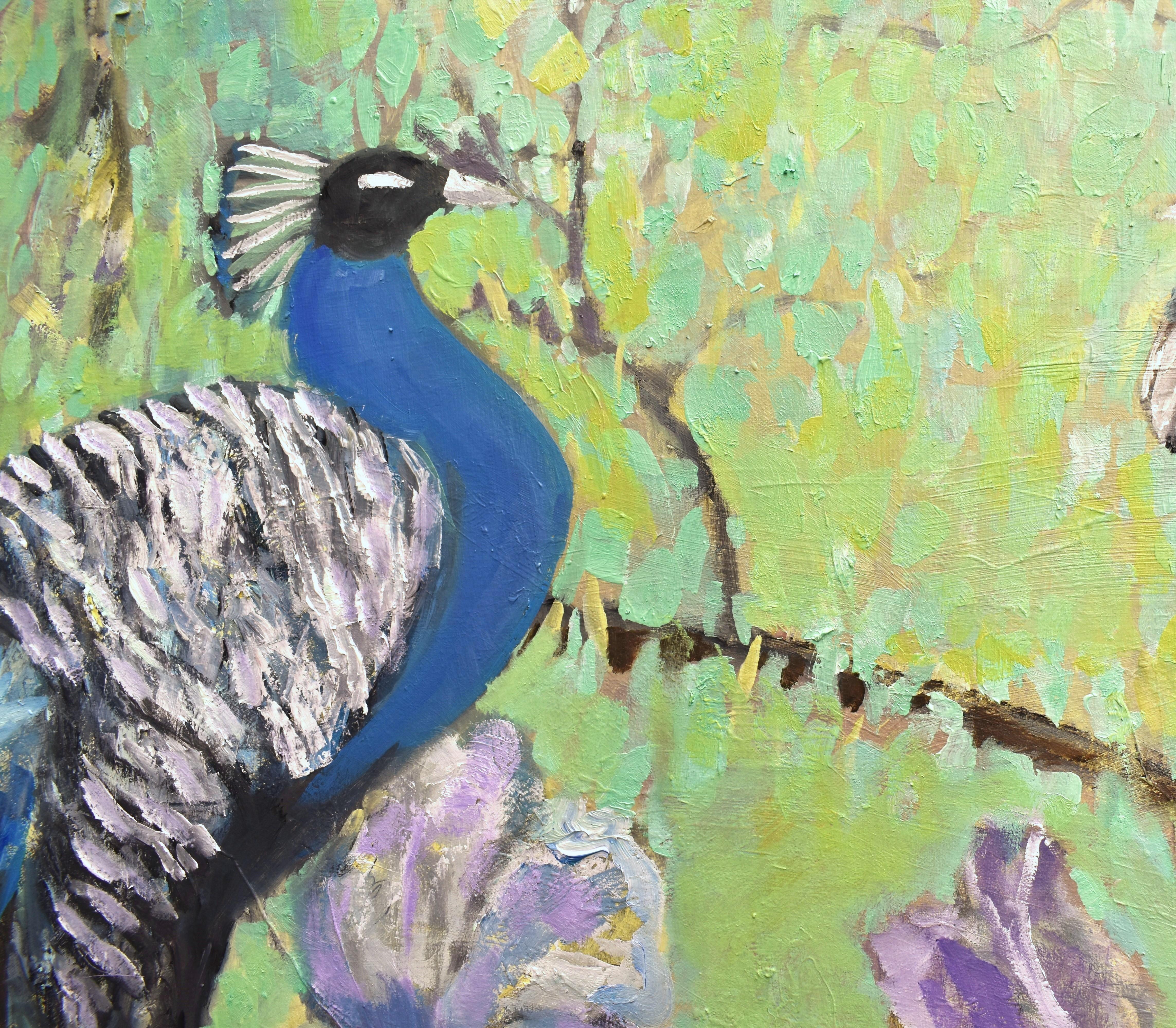 Les compagnons du paon, peinture à l'huile en vente 1