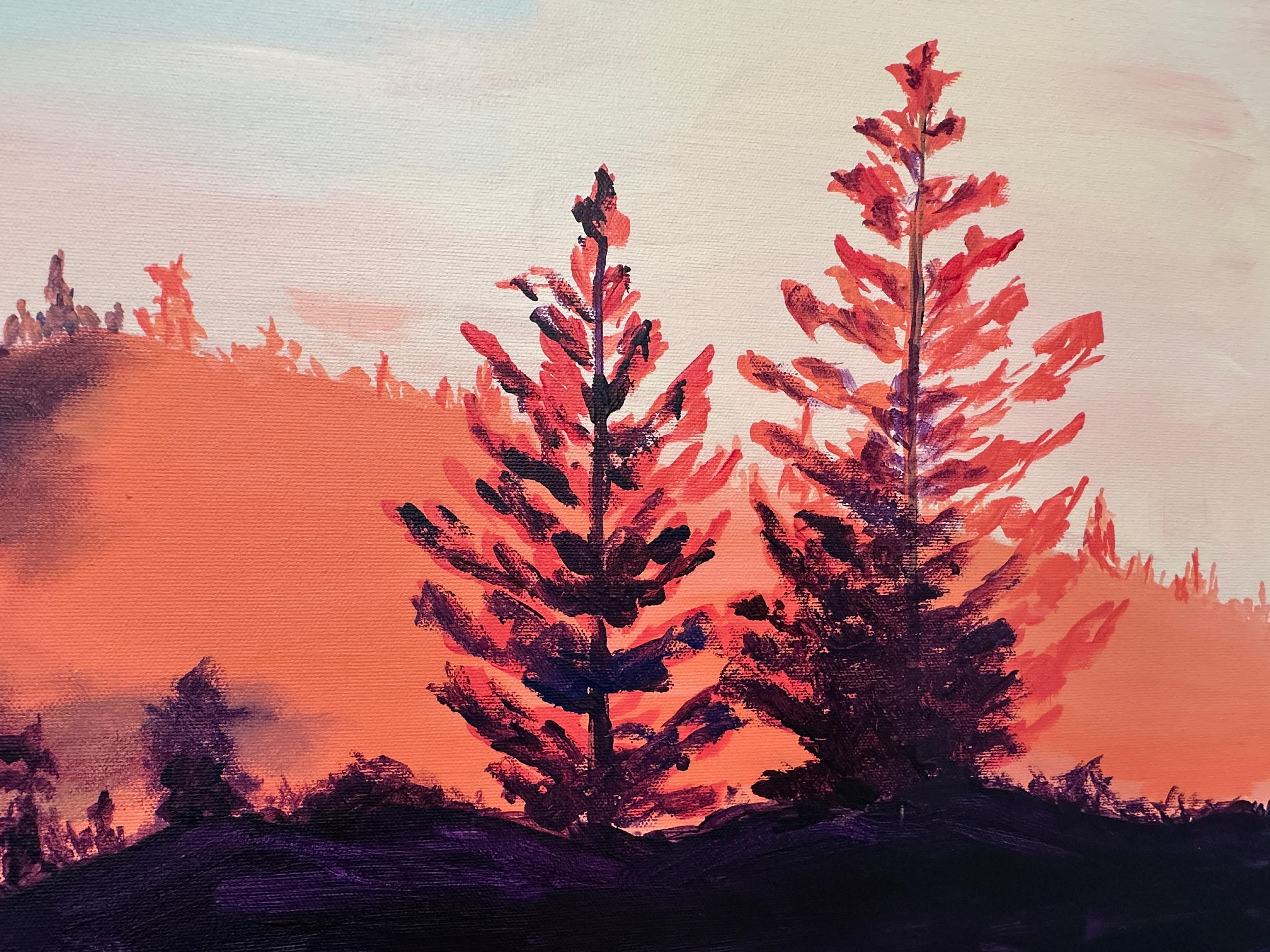 Misty Morning at the Lake, Original Painting For Sale 1