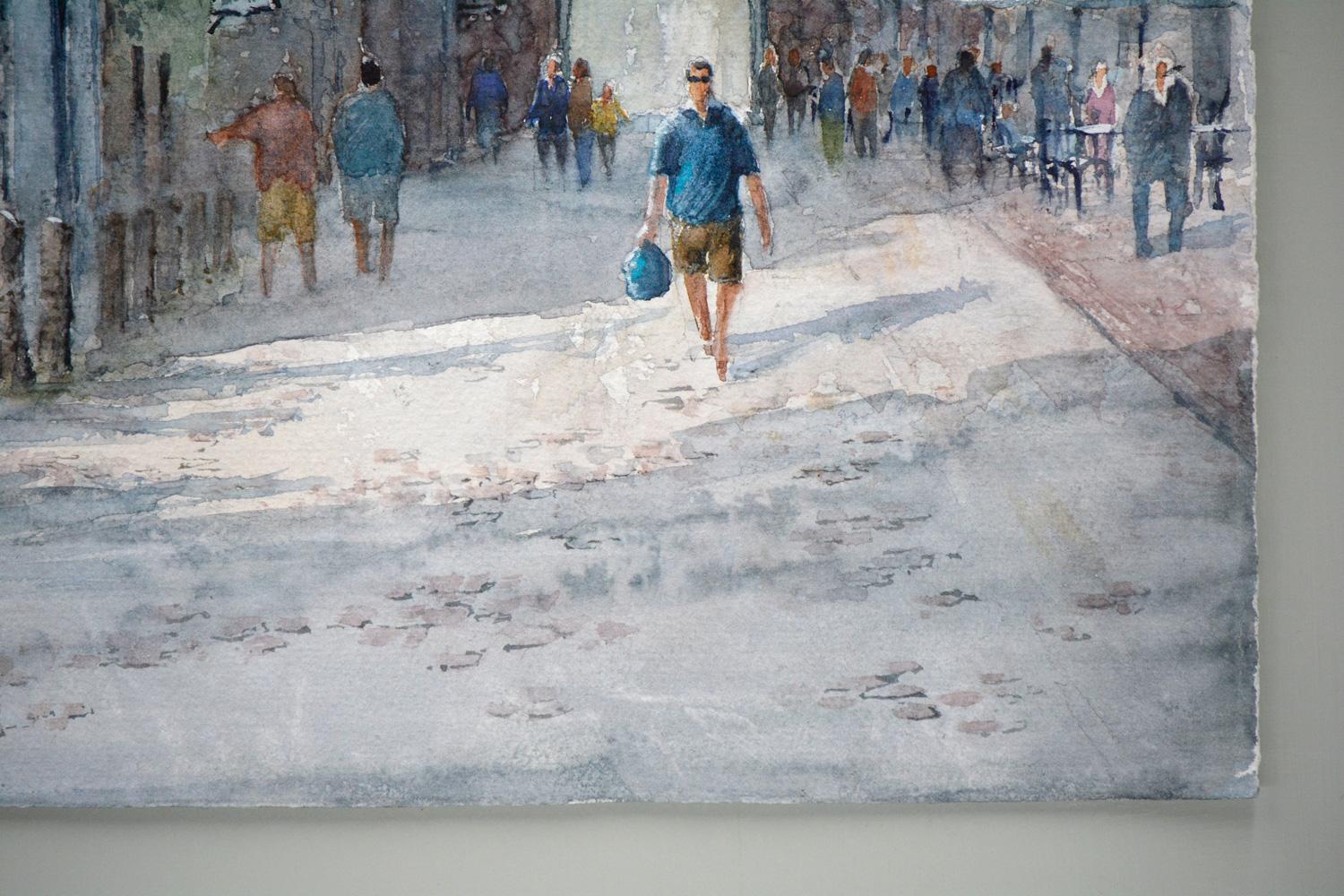 Near the Wharf, Original Painting - Impressionist Art by Judy Mudd