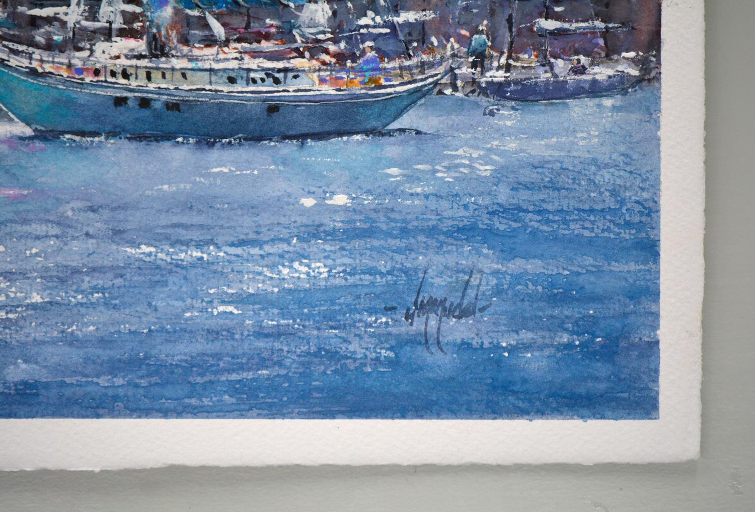 Sailing Day, Original Painting - Impressionist Art by Judy Mudd