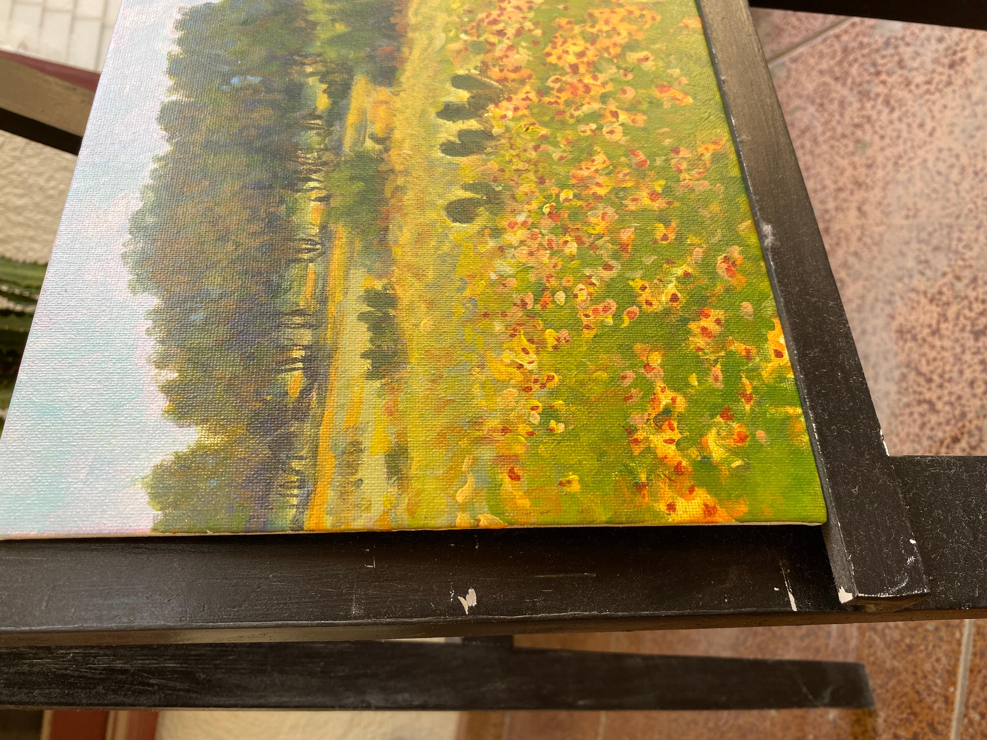 Edwards Plateau Spring, Original Painting - Brown Landscape Painting by David Forks
