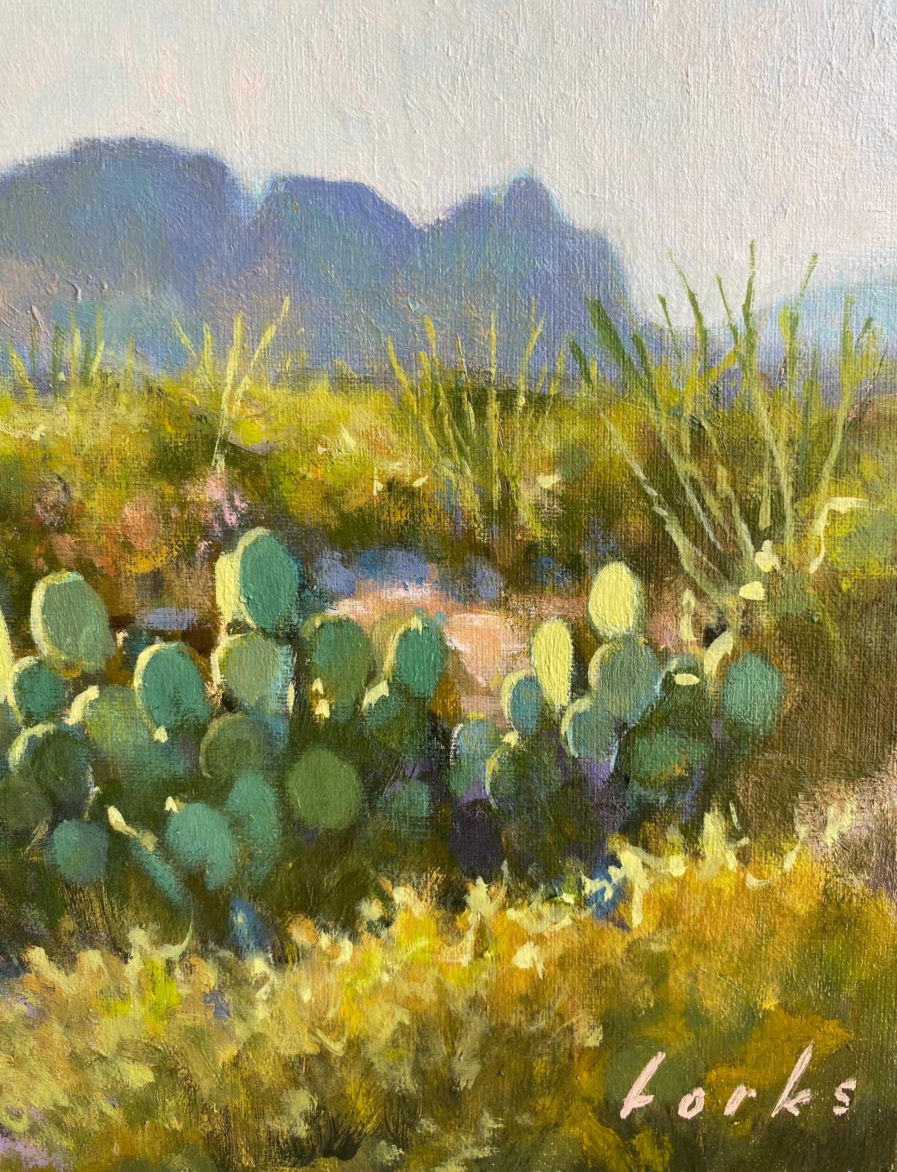 Morning Light on the Mule Ears, Oil Painting For Sale 1