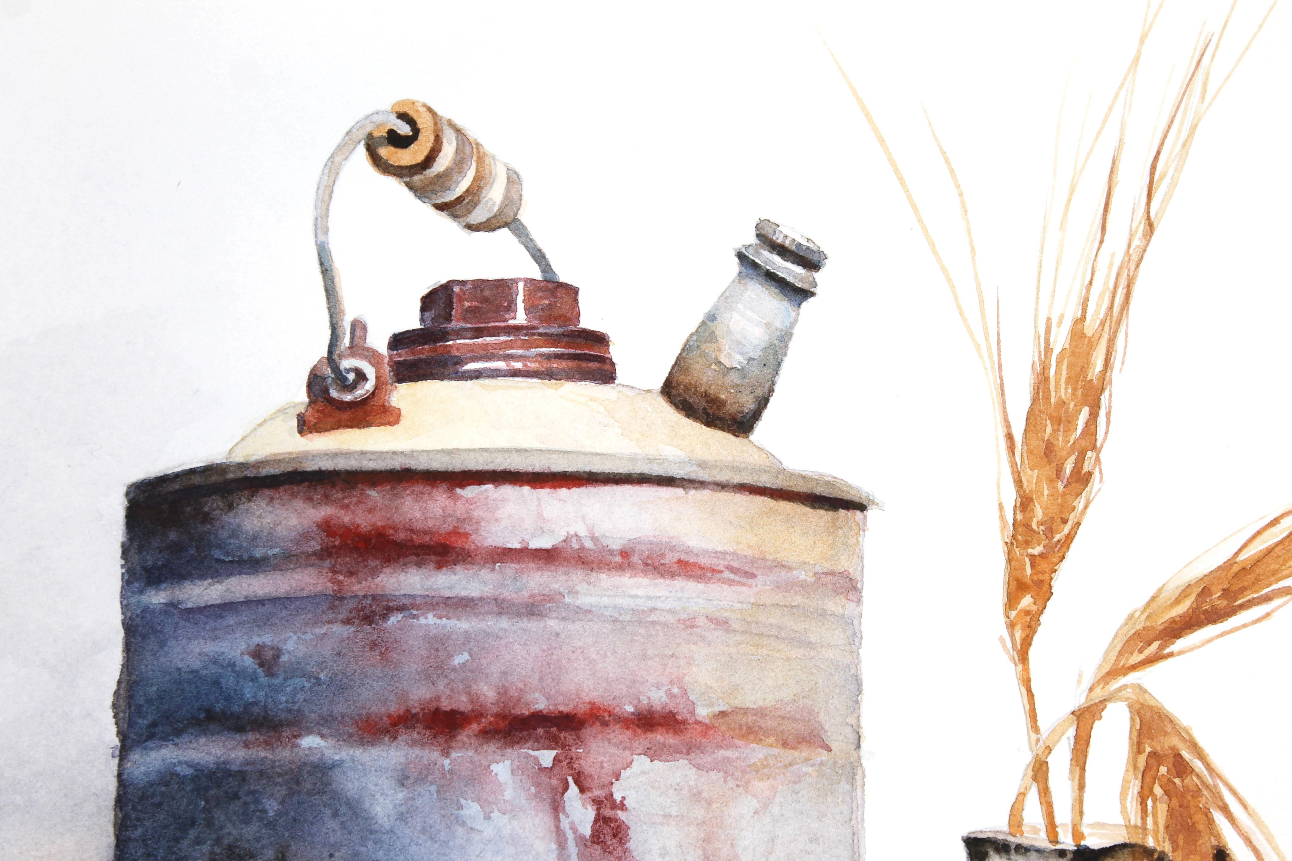 Ignite, Pintura original - Still-Life Gris de Dwight Smith
